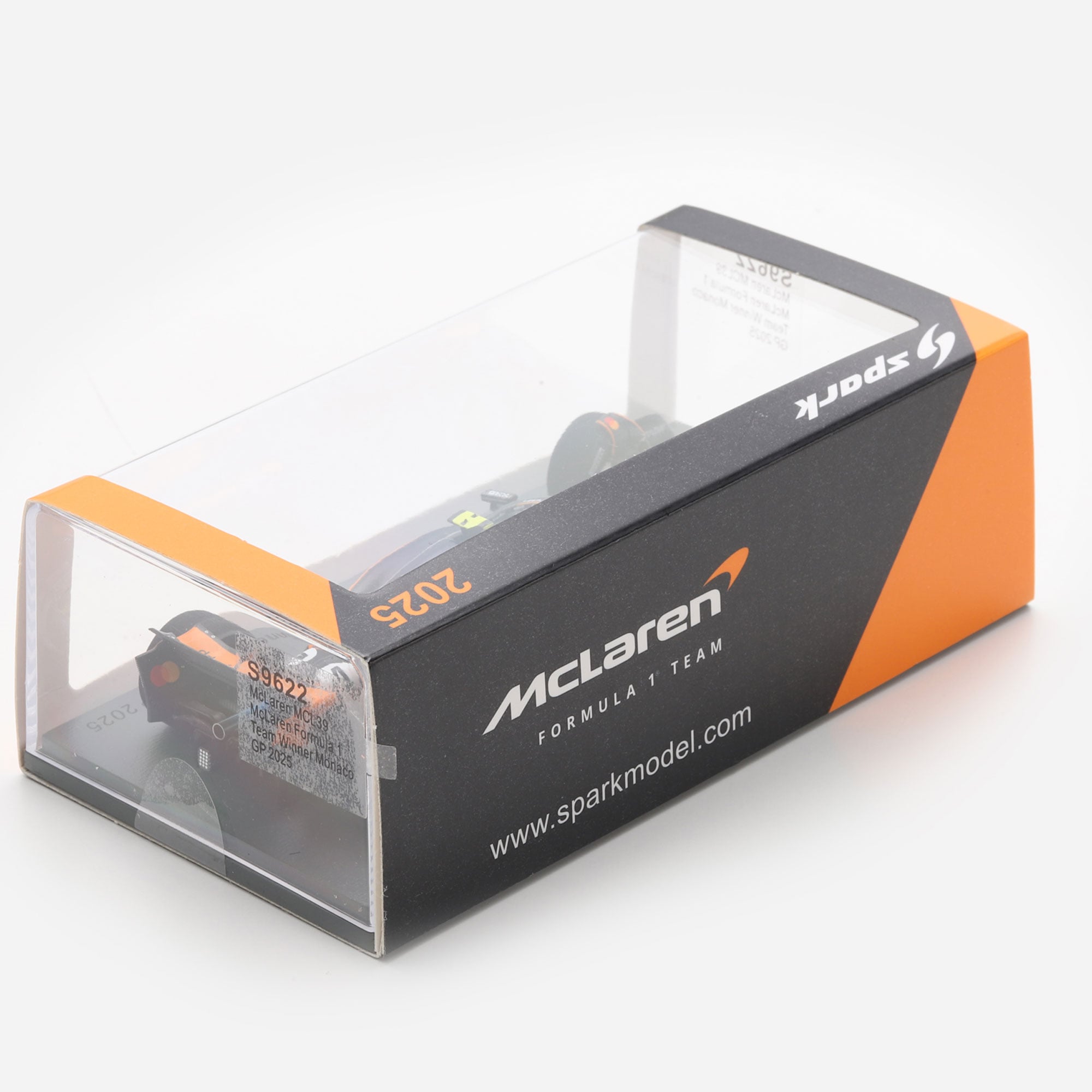 Spark Models Lando Norris McLaren F1 Team 2025 Monaco GP Winner #4 1:43 Scale Die-Cast Car