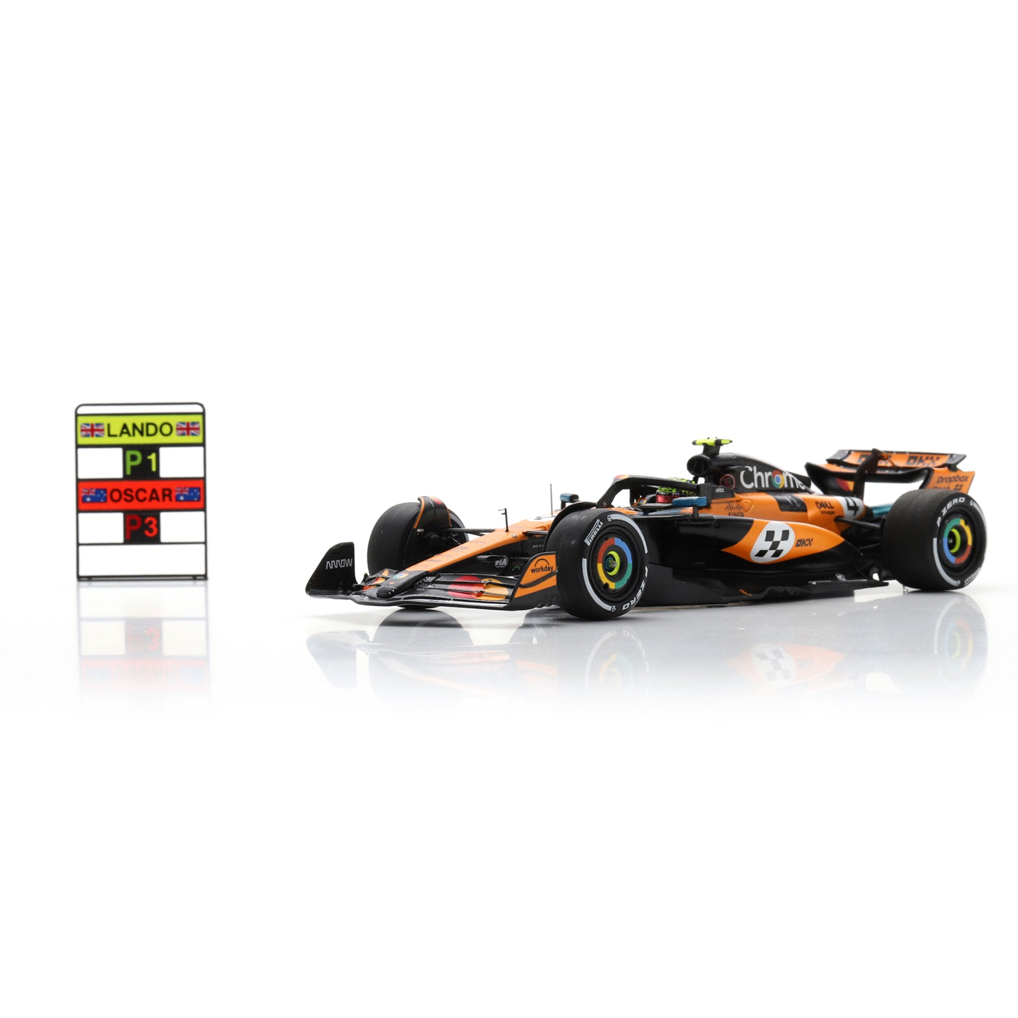Spark Models Lando Norris McLaren F1 Team 2025 Monaco GP Winner #4 1:43 Scale Die-Cast Car
