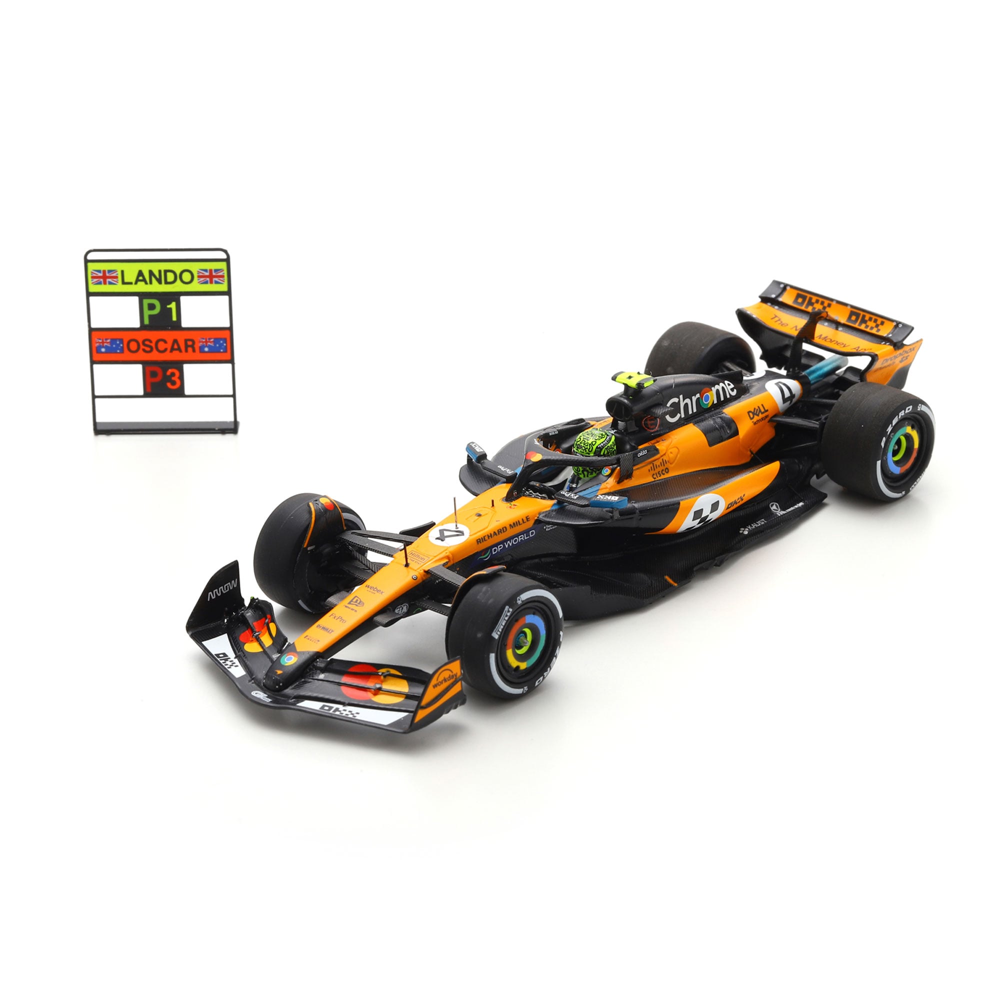 Spark Models Lando Norris McLaren F1 Team 2025 Monaco GP Winner #4 1:43 Scale Die-Cast Car