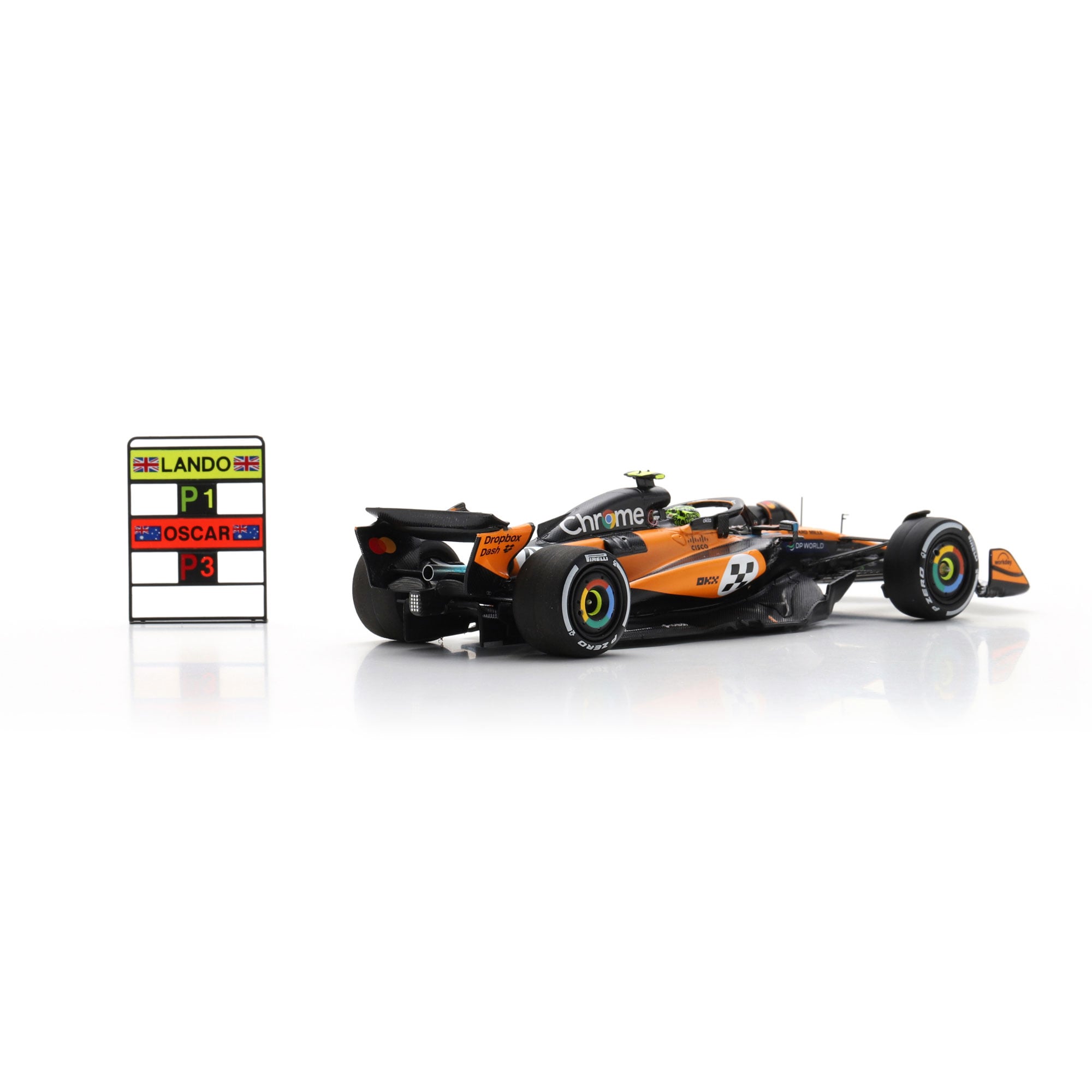 Spark Models Lando Norris McLaren F1 Team 2025 Monaco GP Winner #4 1:43 Scale Die-Cast Car