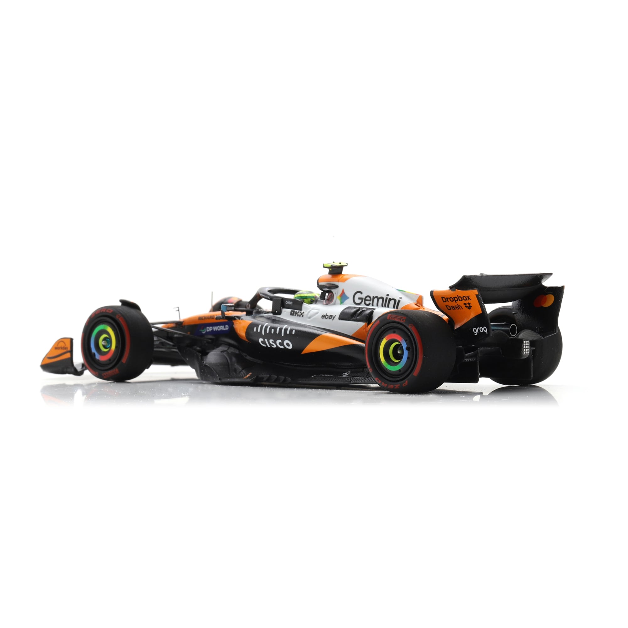 Voiture miniature Spark Models McLaren F1 Team 2025 Austin Grand Prix, n° 4, à l'échelle 1:43.