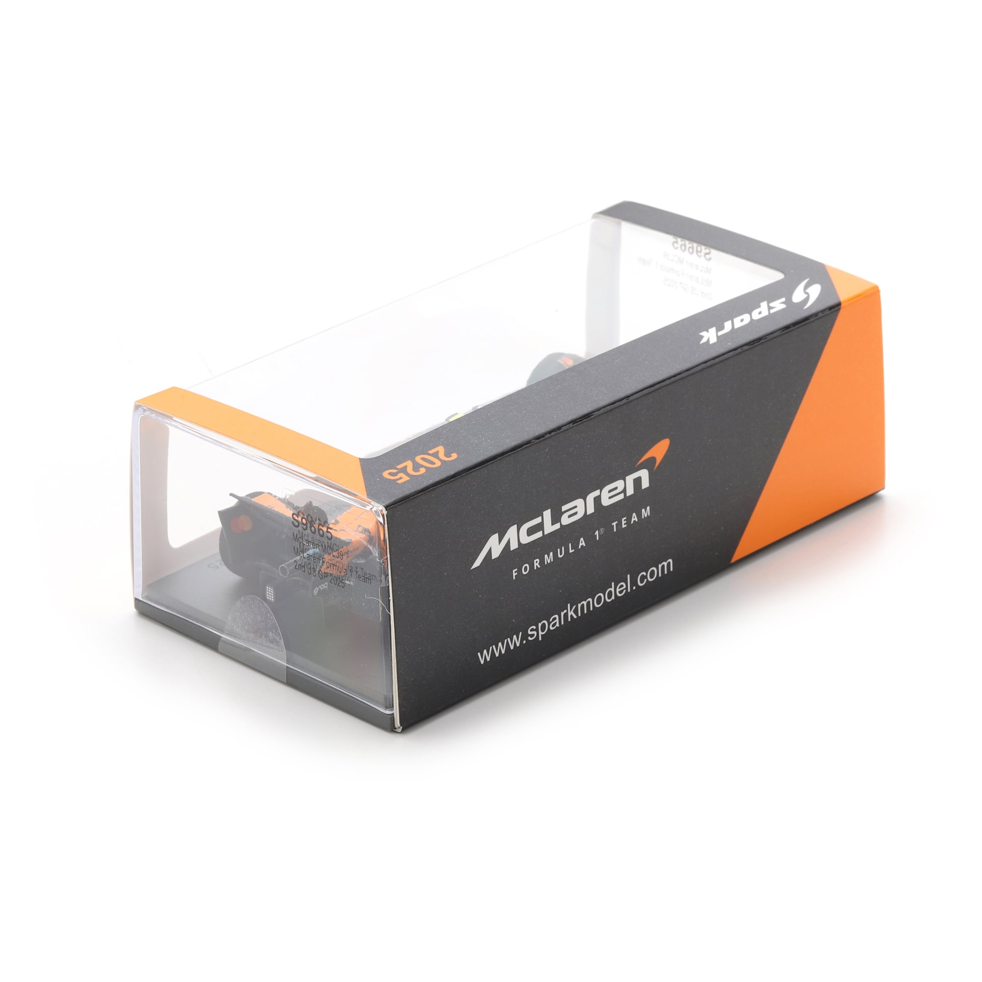 Voiture miniature Spark Models McLaren F1 Team 2025 Austin Grand Prix, n° 4, à l'échelle 1:43.