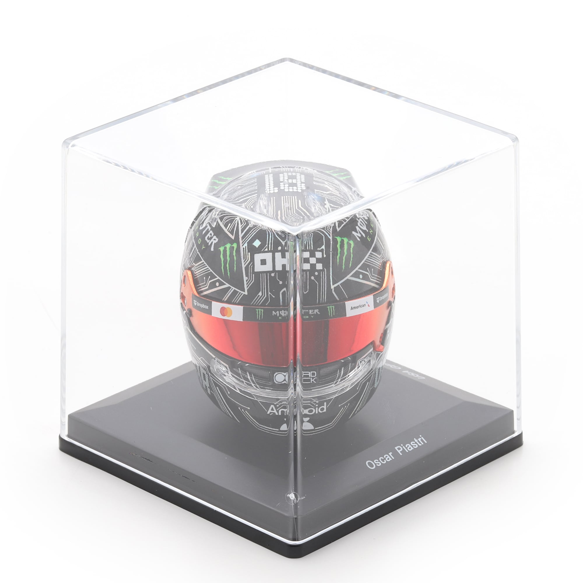Casque réplique à l'échelle 1:5 de l'écurie McLaren F1 d'Oscar Piastri, par Spark Models