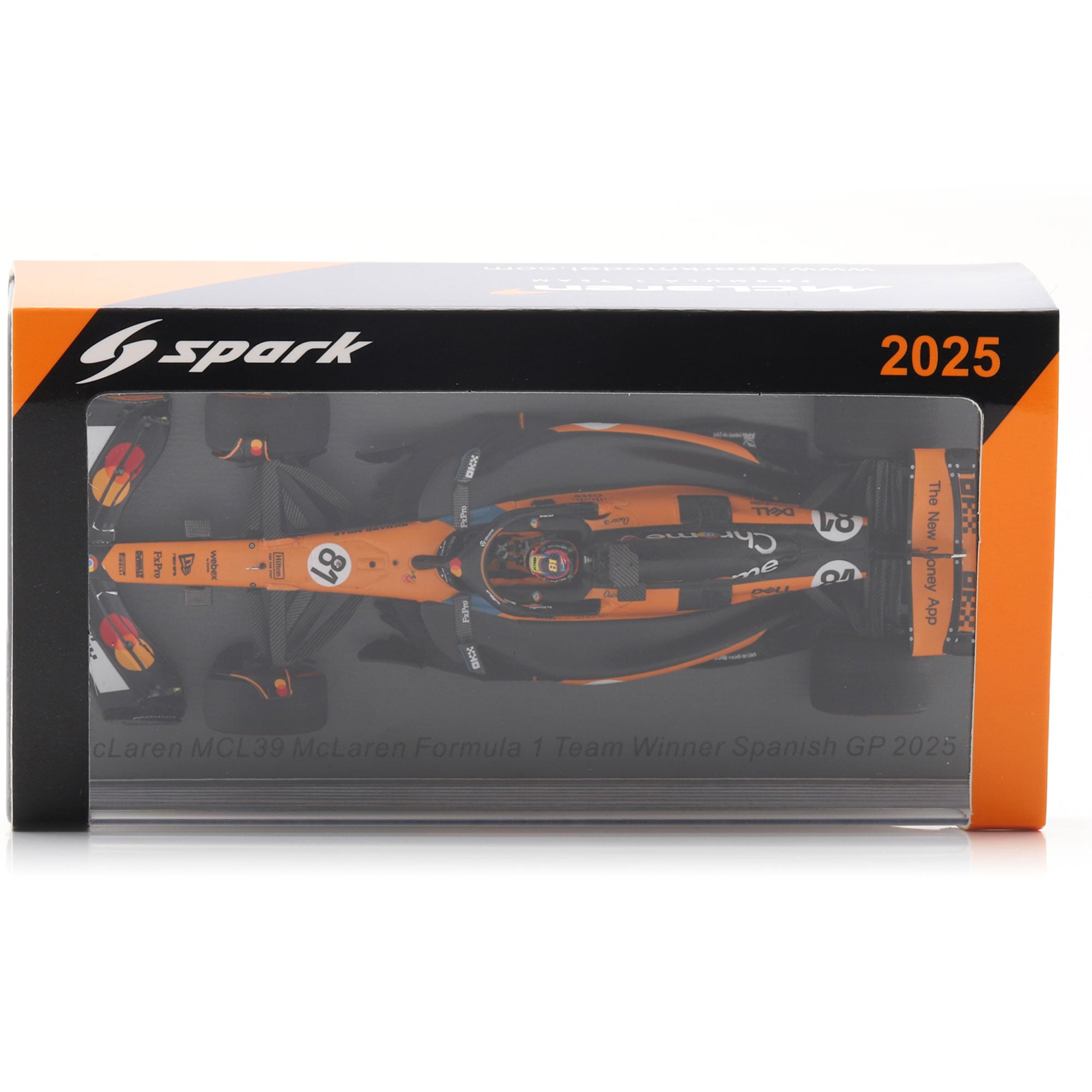 Spark Models Oscar Piastri McLaren F1 Team 2025 Spanish GP Winner #81 1:43 Scale Die-Cast Car