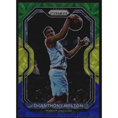 2020-21 Panini Prizm Prizms Choice Blue Yellow and Green #26 De'Anthony Melton
