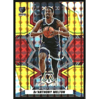 2021-22 Panini Mosaic Mosaic Choice Fusion Red and Yellow #61 De'Anthony Melton