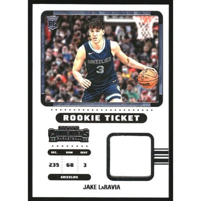 2022-23 Panini Contenders Rookie Ticket Swatches #9 Jake LaRavia