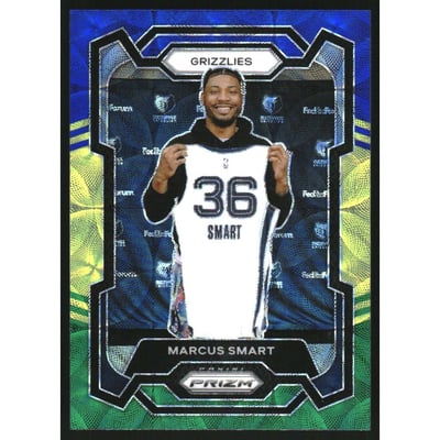 2023-24 Panini Prizm Prizms Choice Blue Yellow and Green #62 Marcus Smart