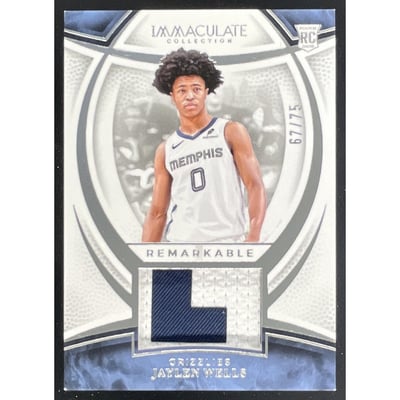 2024-25 Immaculate Collection Remarkable Rookie Jerseys Jaylen Wells RC /75