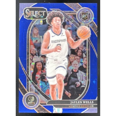 2024-25 Panini Select Courtside Blue Stars Prizm #267 Jaylen Wells RC /20