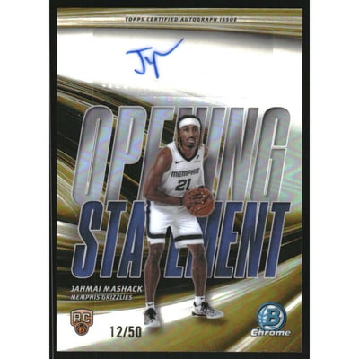 2025-26 Bowman Chrome Opening Statement Signatures Gold Refractors #OSJM Jahmai Mashack