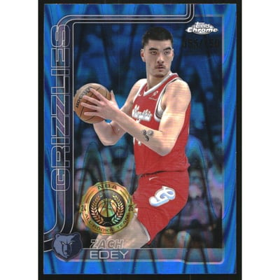 2025-26 Topps Chrome RayWave Blue Refractors #128 Zach Edey