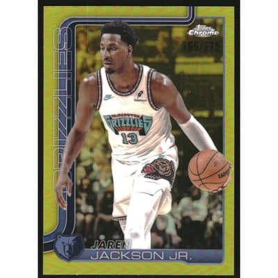 2025-26 Topps Chrome Yellow Refractors #163 Jaren Jackson Jr.