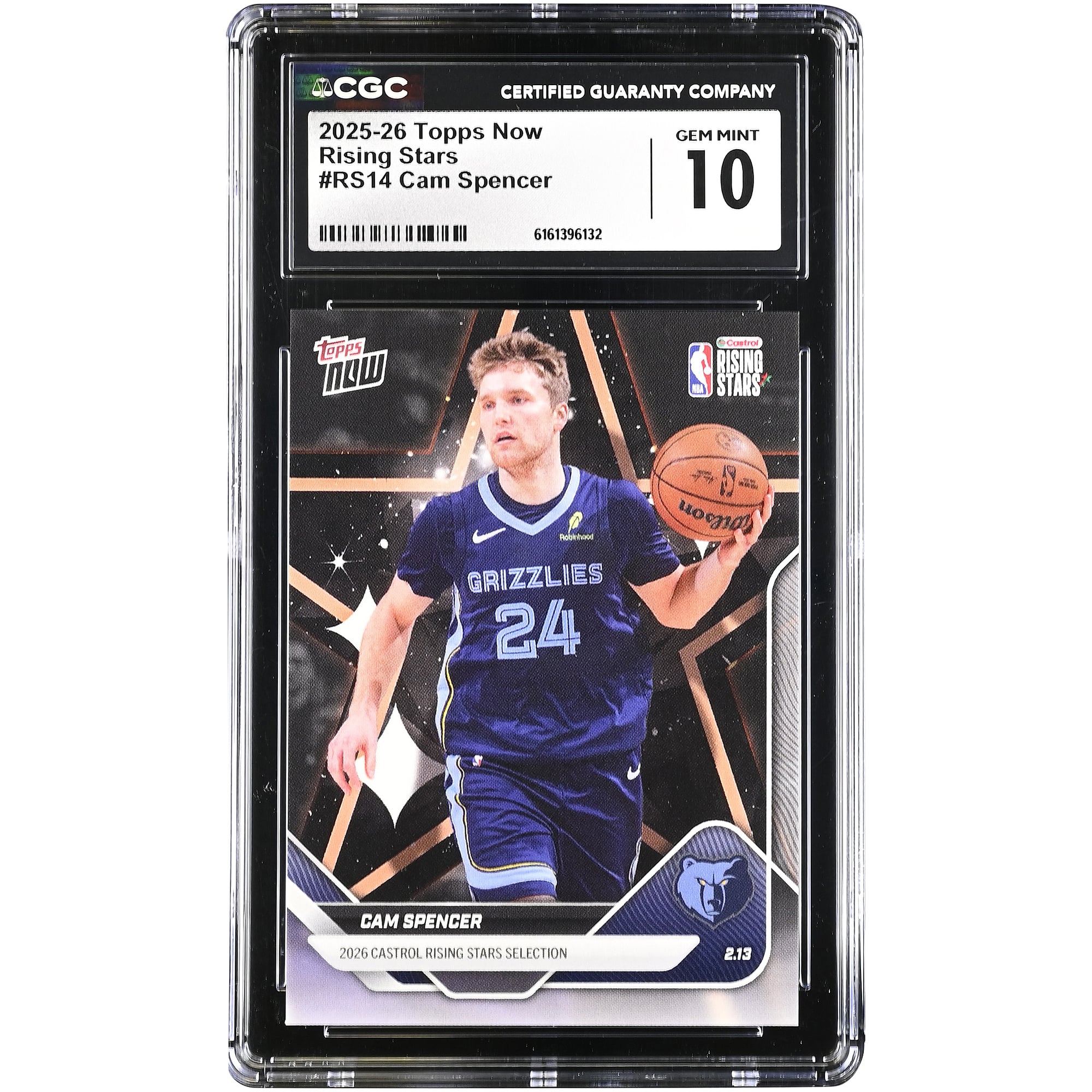 Carte Cam Spencer Memphis Grizzlies 2025-26 Topps Now Rising Stars #RS14 authentifiée CGC (10 cartes)
