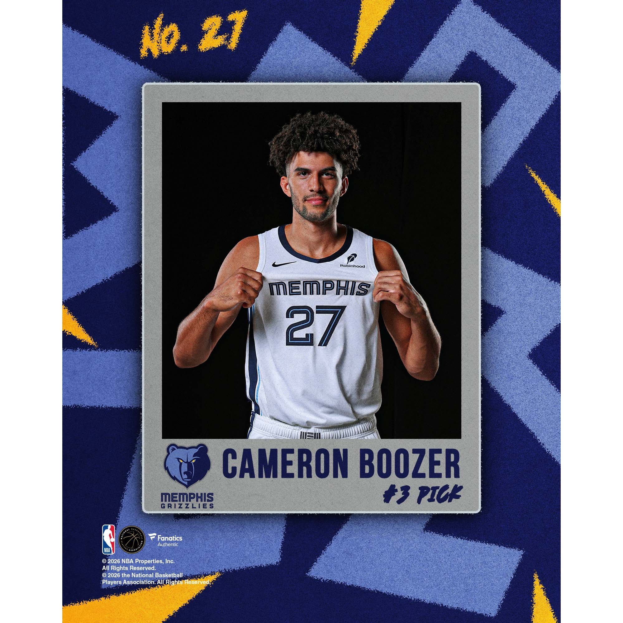 Cameron Boozer Memphis Grizzlies Unsigned 2026 NBA Draft Stylized Photograph