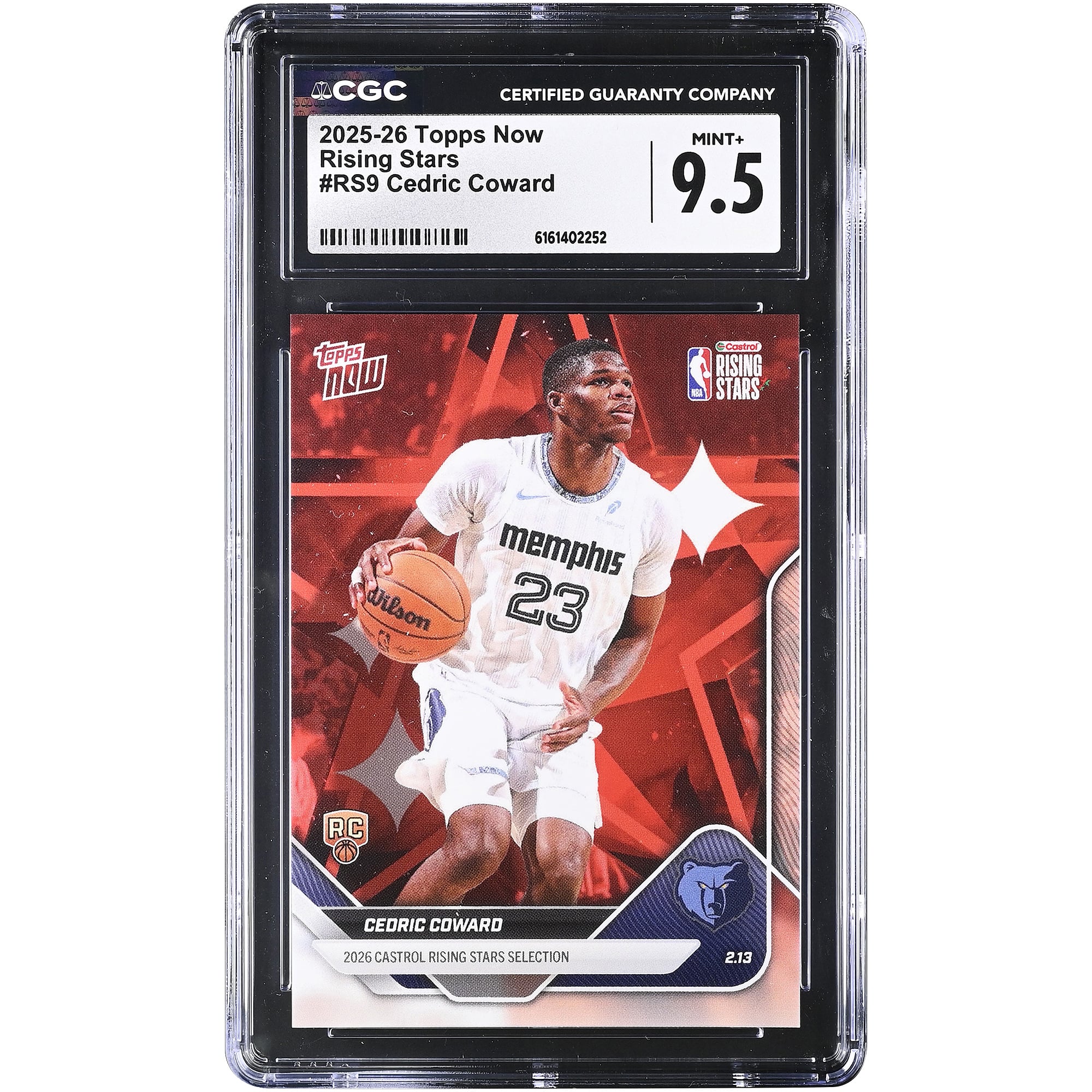 Cedric Coward Memphis Grizzlies 2025-26 Topps Now Rising Stars #RS9 CGC Authenticated Rookie Card