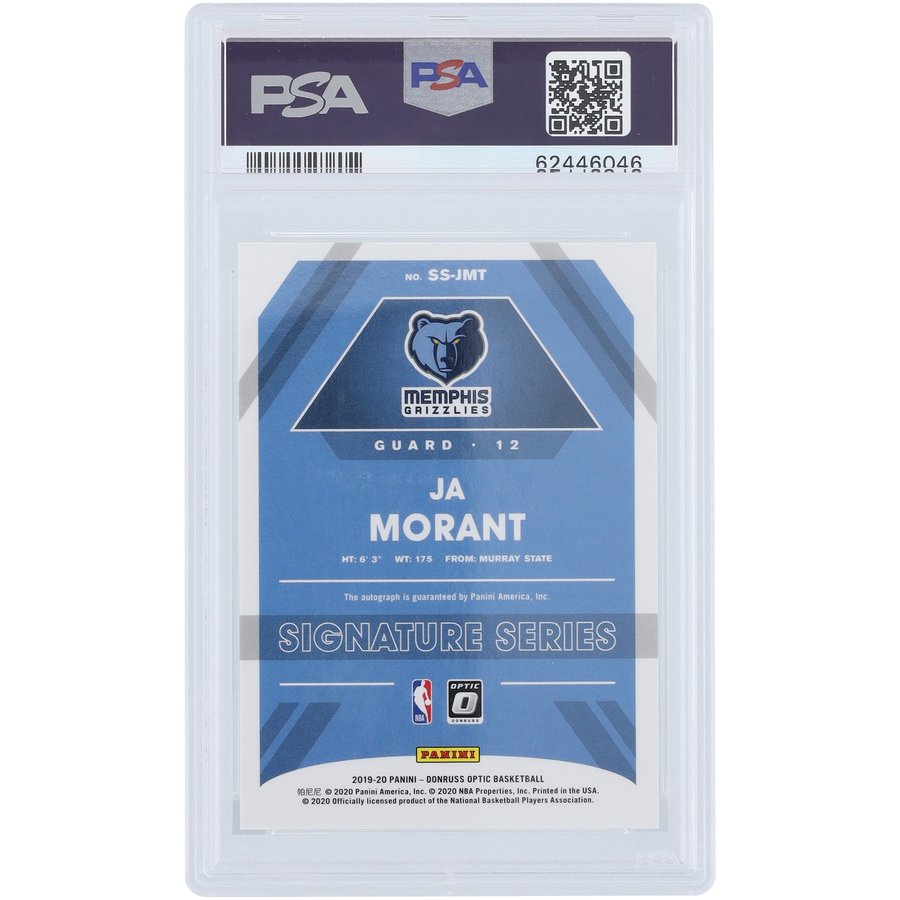 Ja Morant Memphis Grizzlies Autographed 2019-20 Panini Donruss 