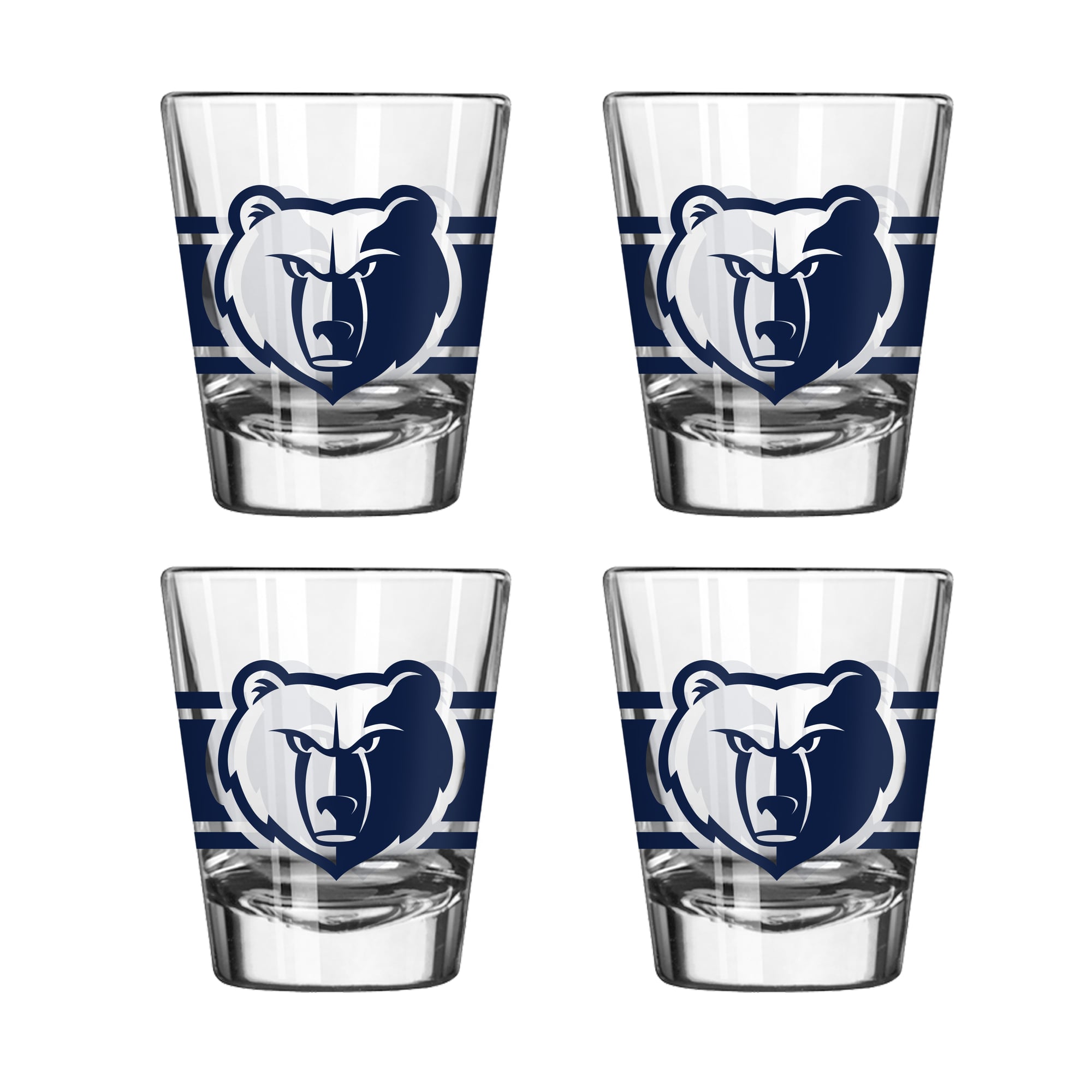 Logo Brands Memphis Grizzlies Four-Piece Stripe Shot Glass Set