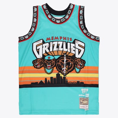 Memphis Grizzlies Mitchell & Ness X Three 6 Mafia BR Remix Jersey – Teal