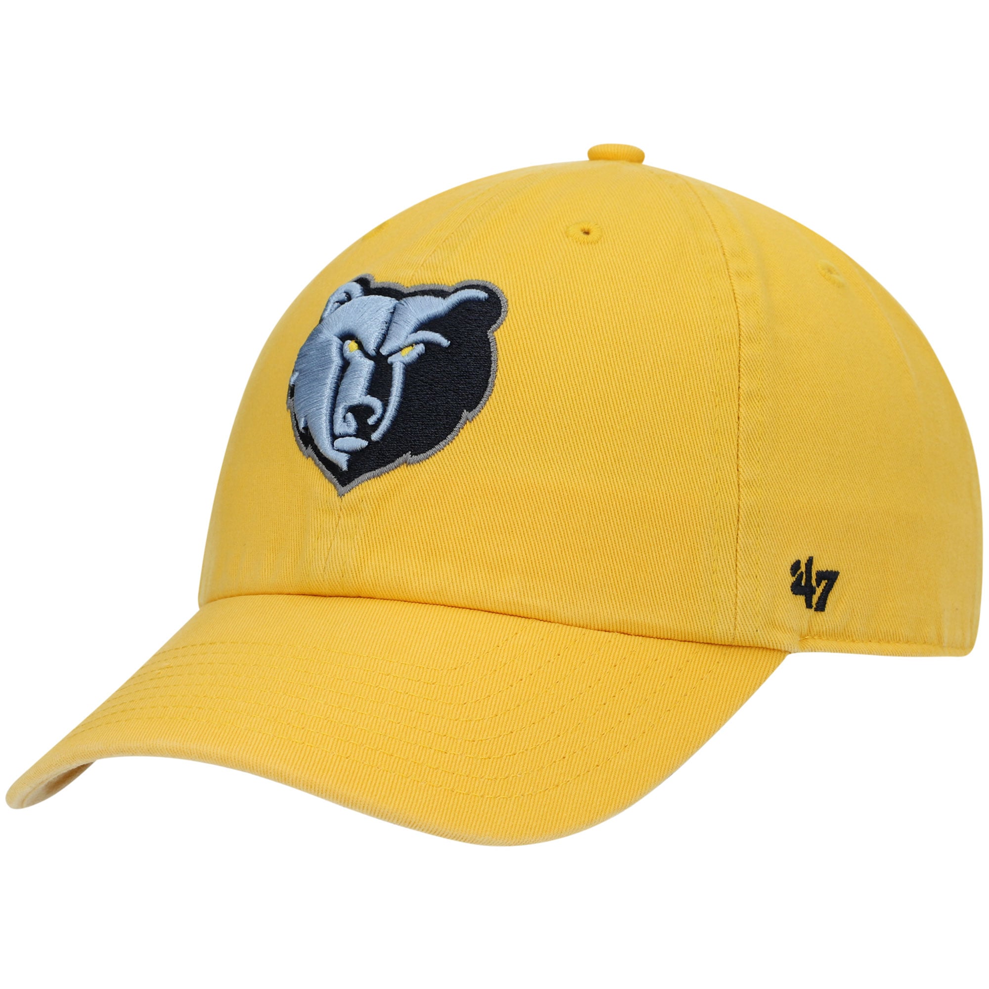 Men's '47 Gold Memphis Grizzlies Core Logo Clean Up Adjustable Hat