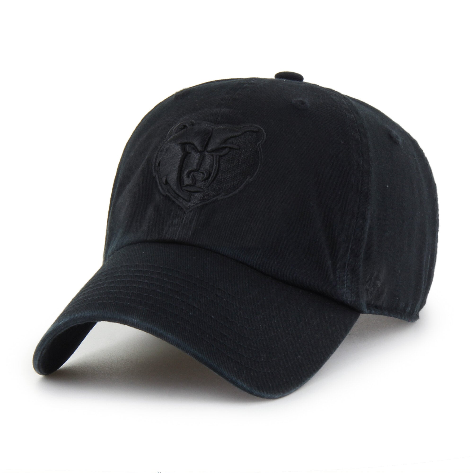 Men's '47 Memphis Grizzlies Black on Black Clean Up Adjustable Hat
