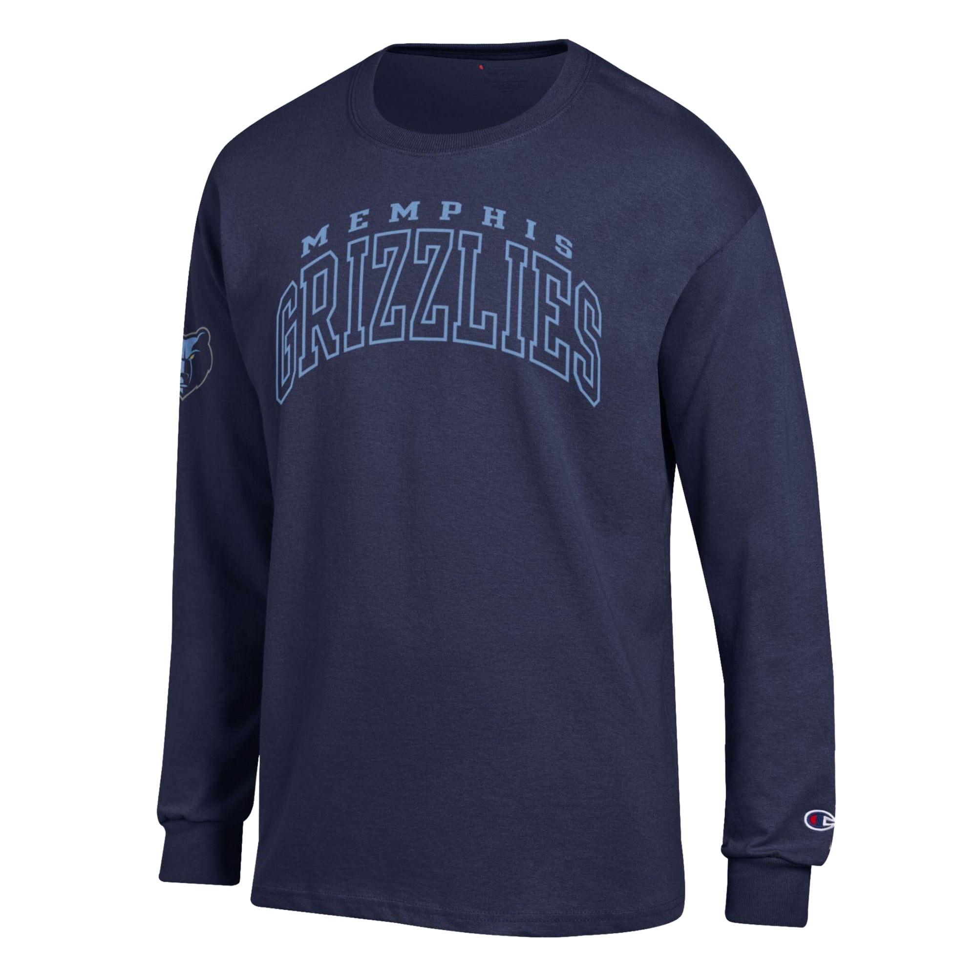 T-shirt à manches longues Champion Navy Memphis Grizzlies pour homme