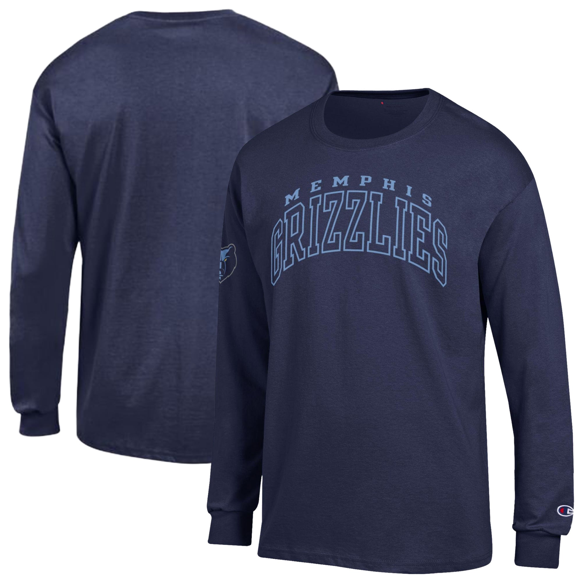 T-shirt à manches longues Champion Navy Memphis Grizzlies pour homme