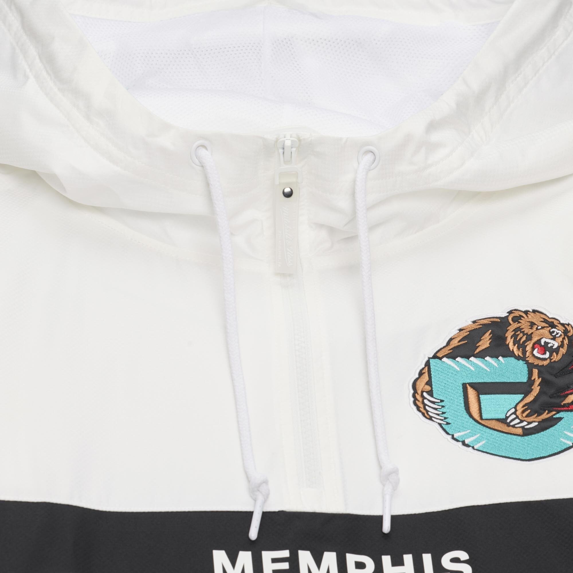 Coupe-vent anorak léger à fermeture éclair quart de tour Mitchell & Ness noir Memphis Grizzlies pour homme