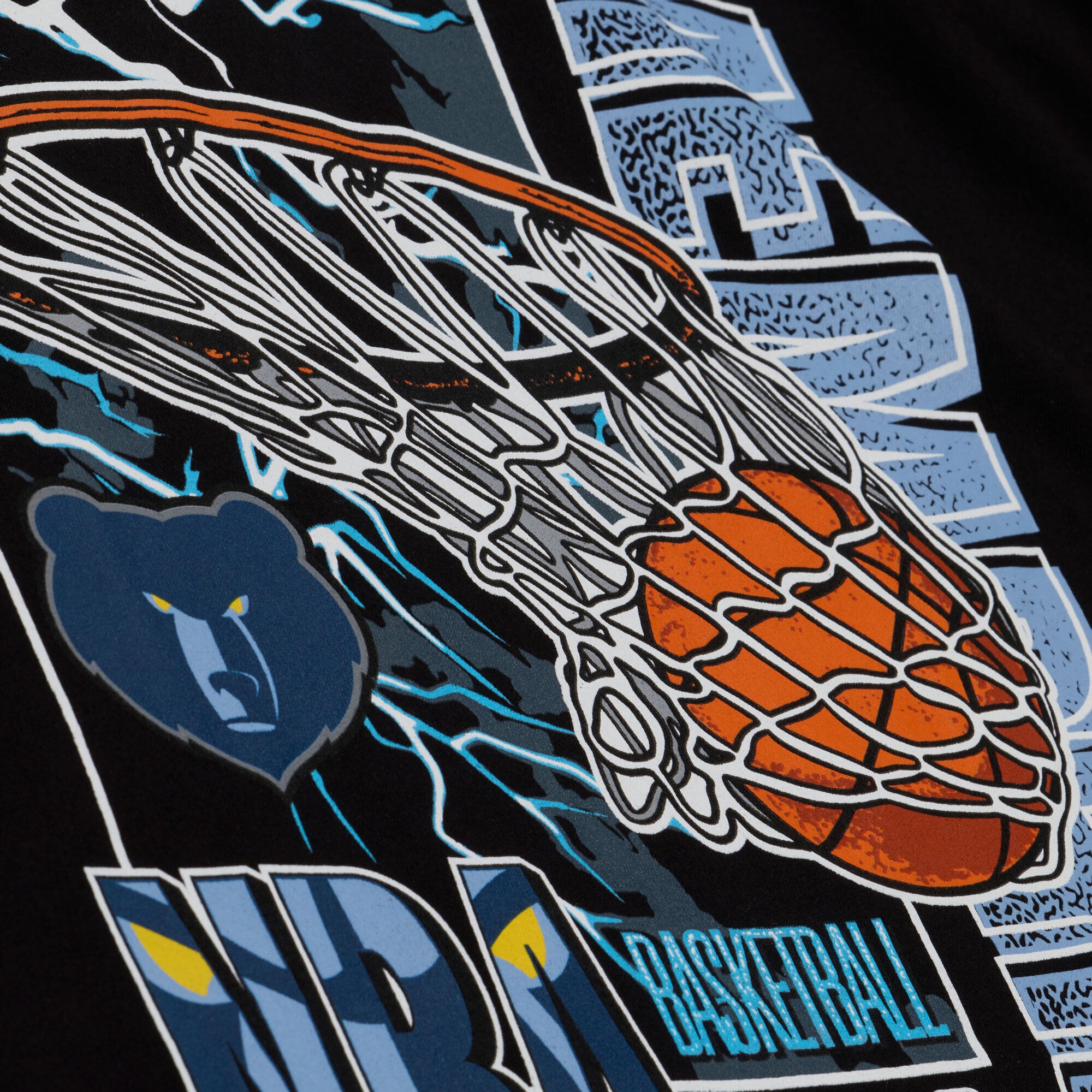 Men's Mitchell & Ness Black Memphis Grizzlies Lightning Swish T-Shirt