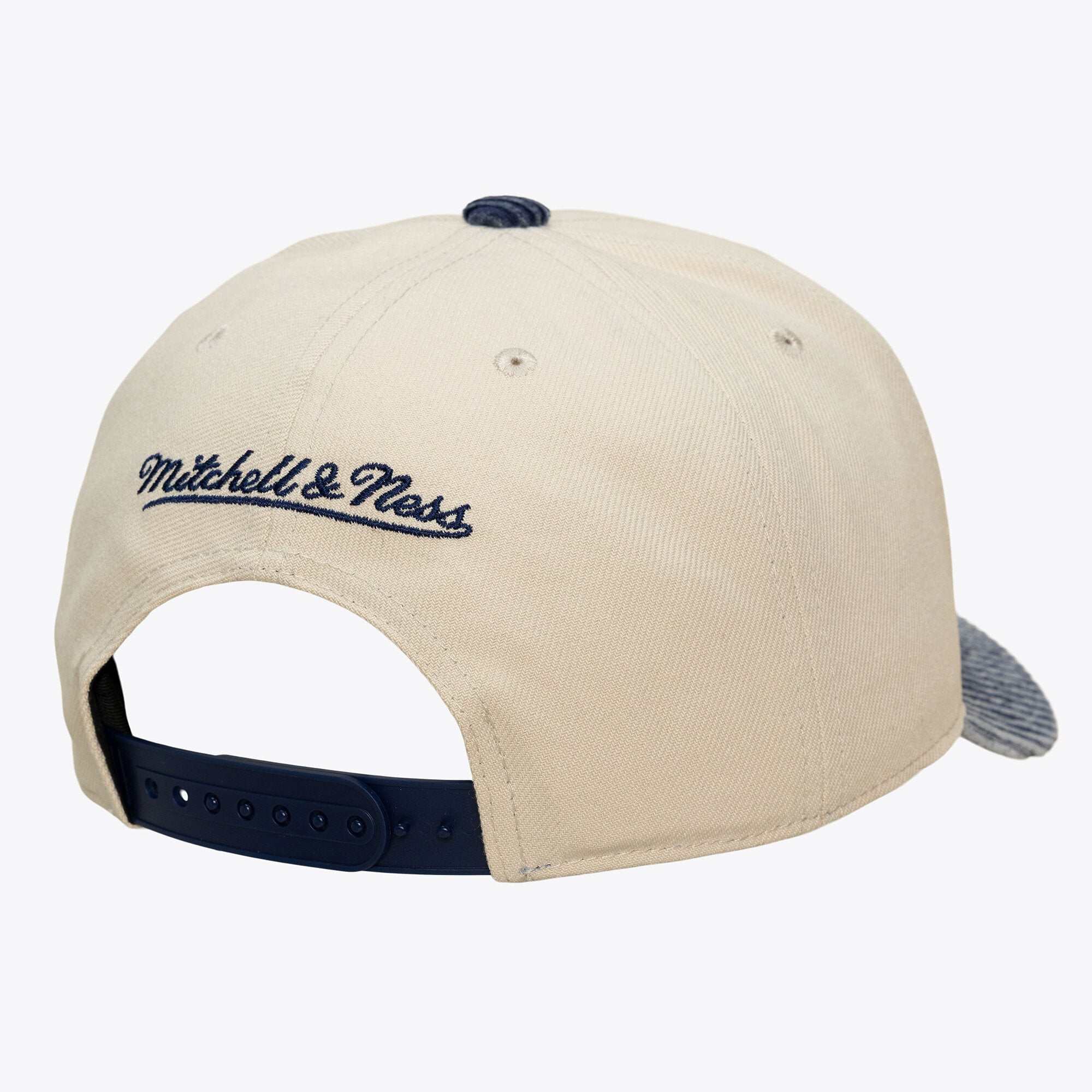 Men's Mitchell & Ness Cream/Blue Memphis Grizzlies Washed Corduroy Pro Crown Snapback Hat