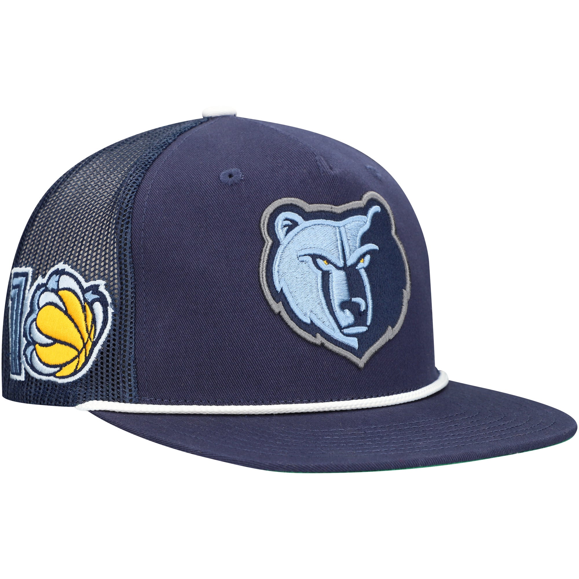 Men's Memphis Grizzlies Mitchell & Ness Navy Roper Trucker Snapback Hat