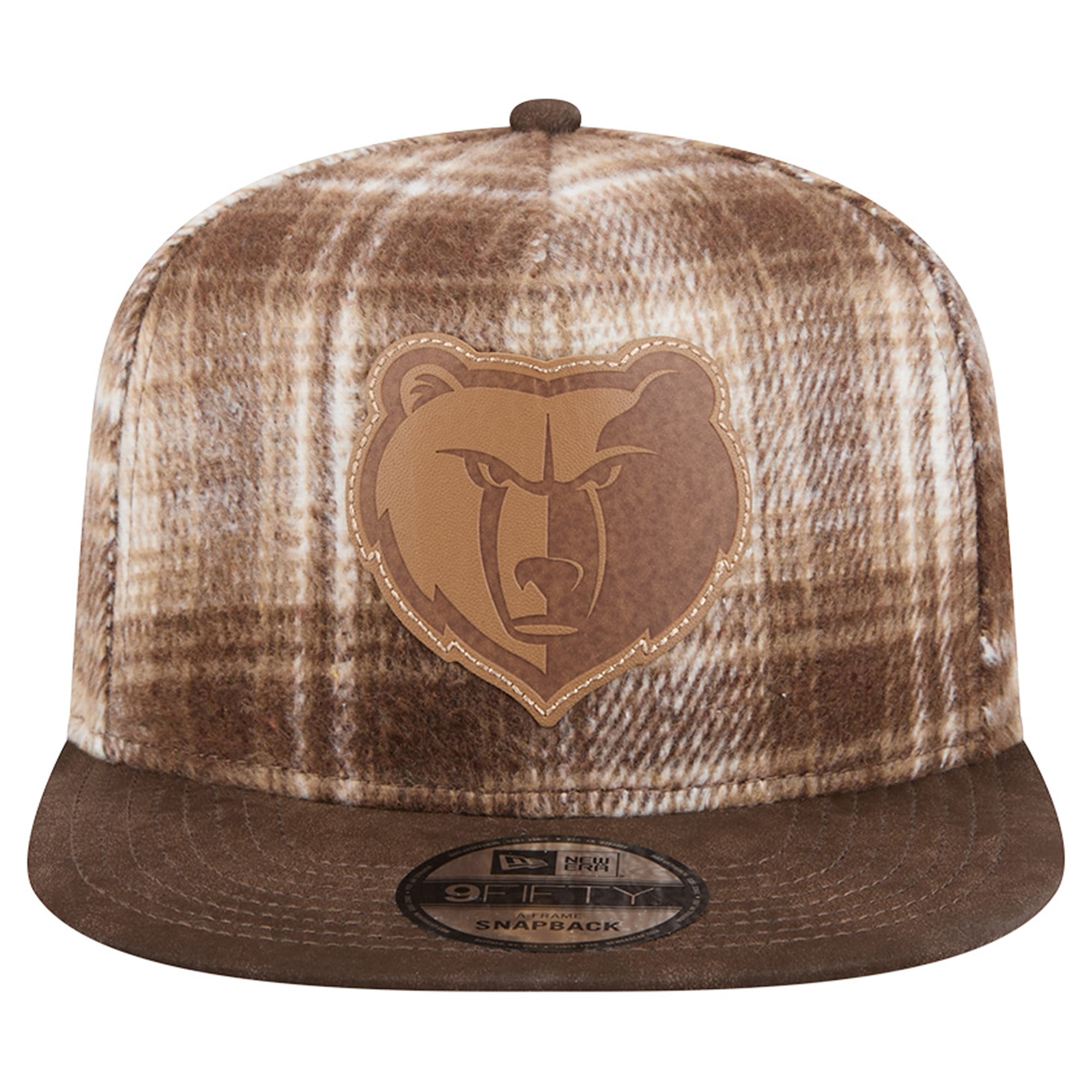 Casquette ajustable New Era 9FIFTY à carreaux Memphis Grizzlies marron pour homme