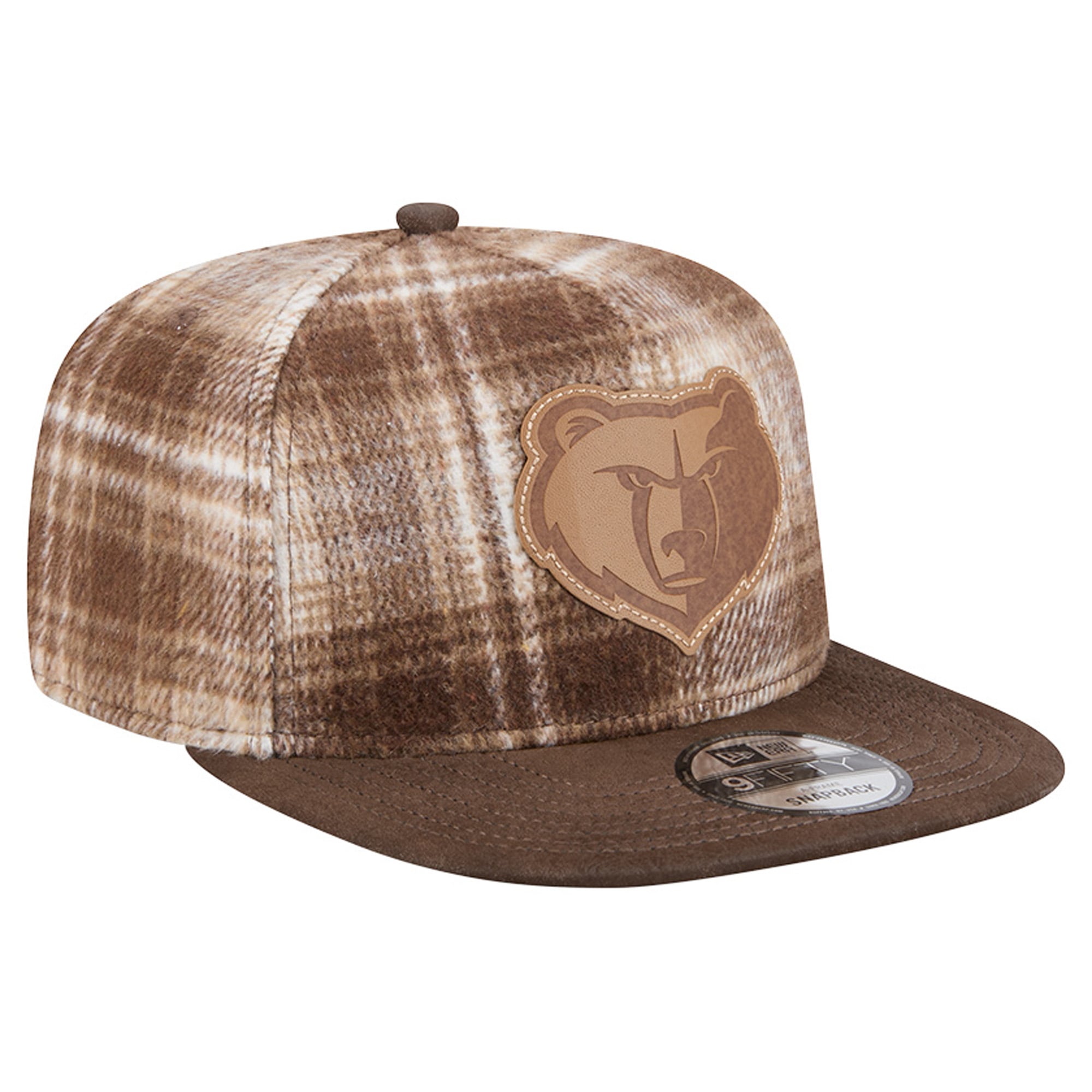 Casquette ajustable New Era 9FIFTY à carreaux Memphis Grizzlies marron pour homme