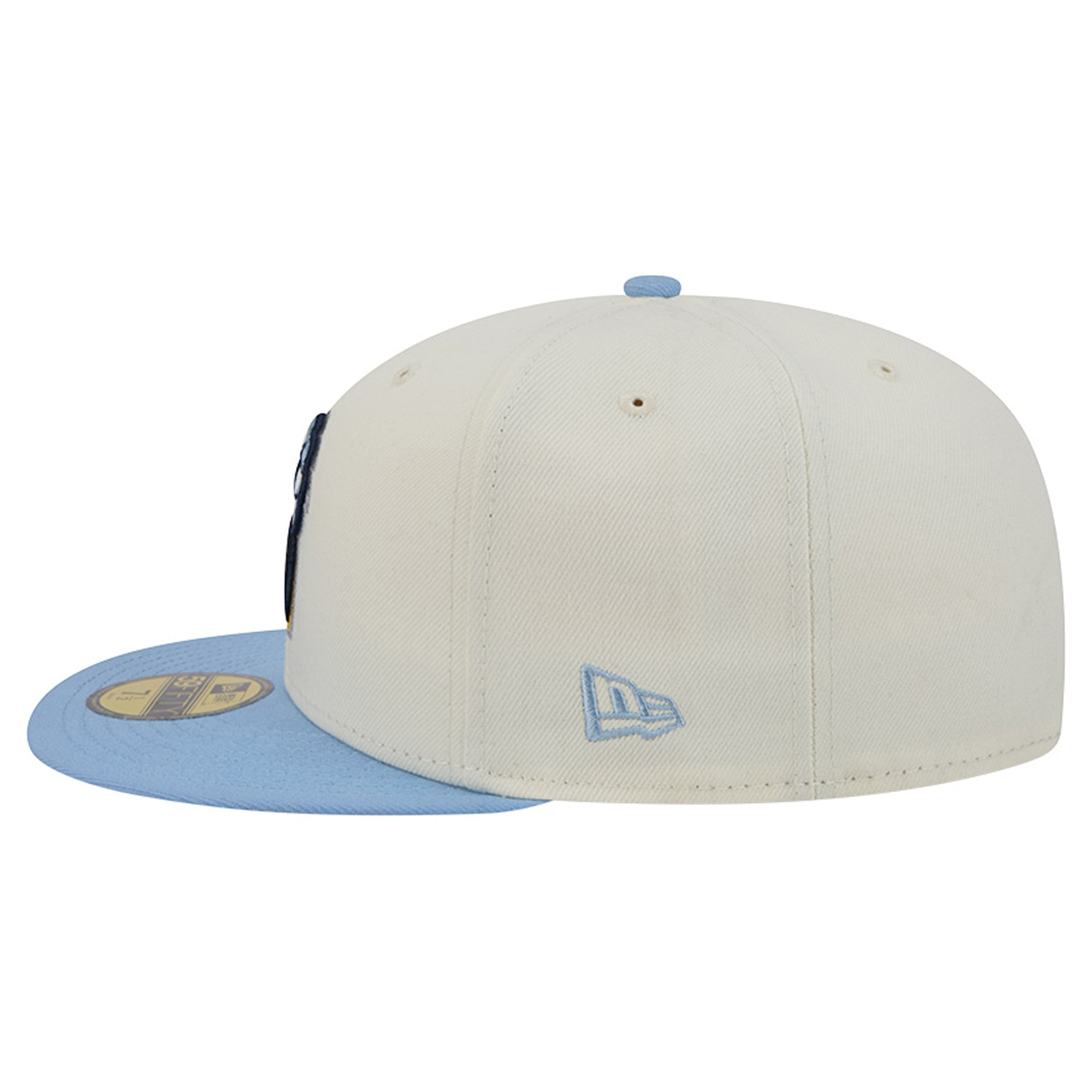 Casquette ajustée New Era Deceptor 59FIFTY pour homme, couleur crème/bleu clair, Memphis Grizzlies