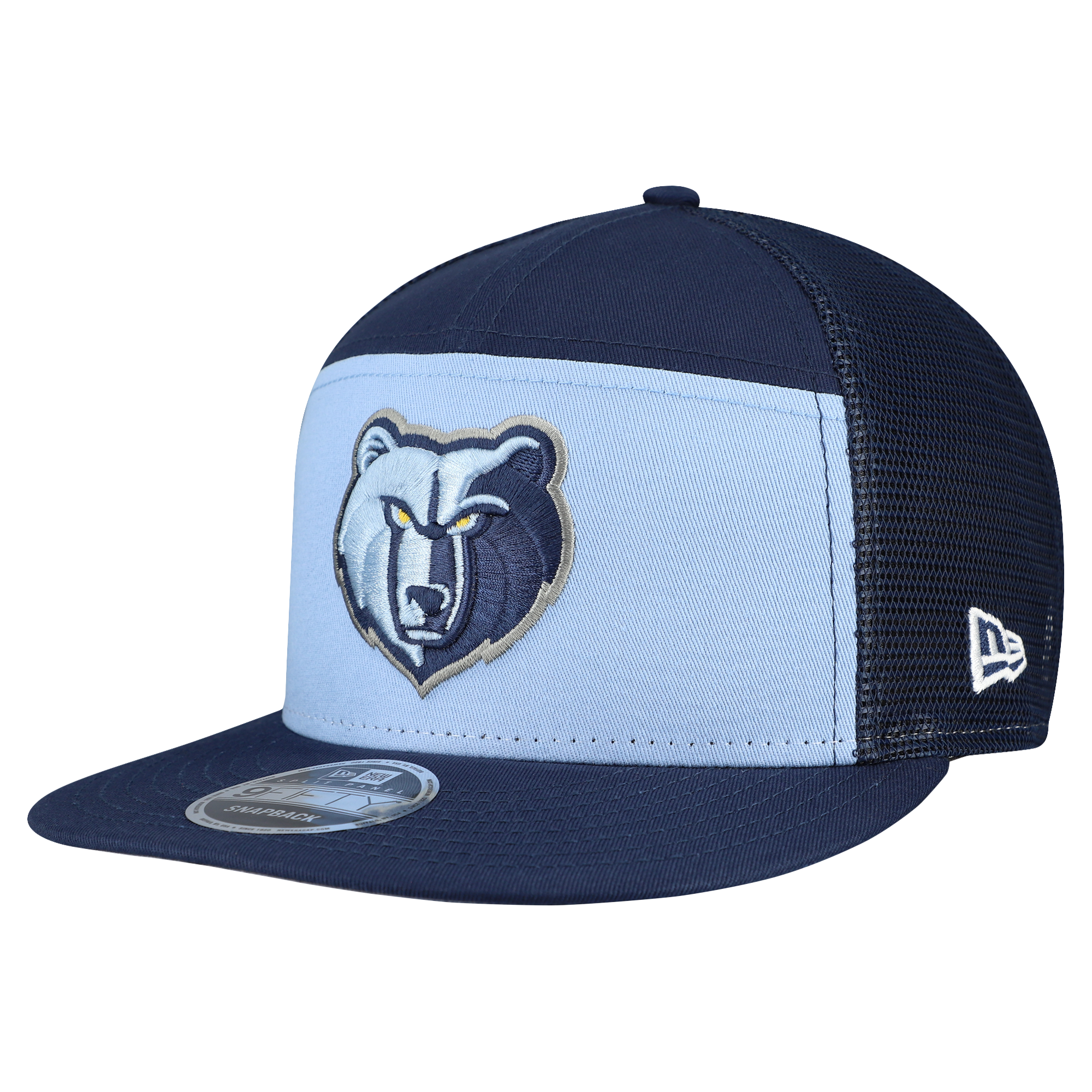 Men's Memphis Grizzlies New Era Light Blue/Navy Outdoor Split Panel 9FIFTY Snapback Hat