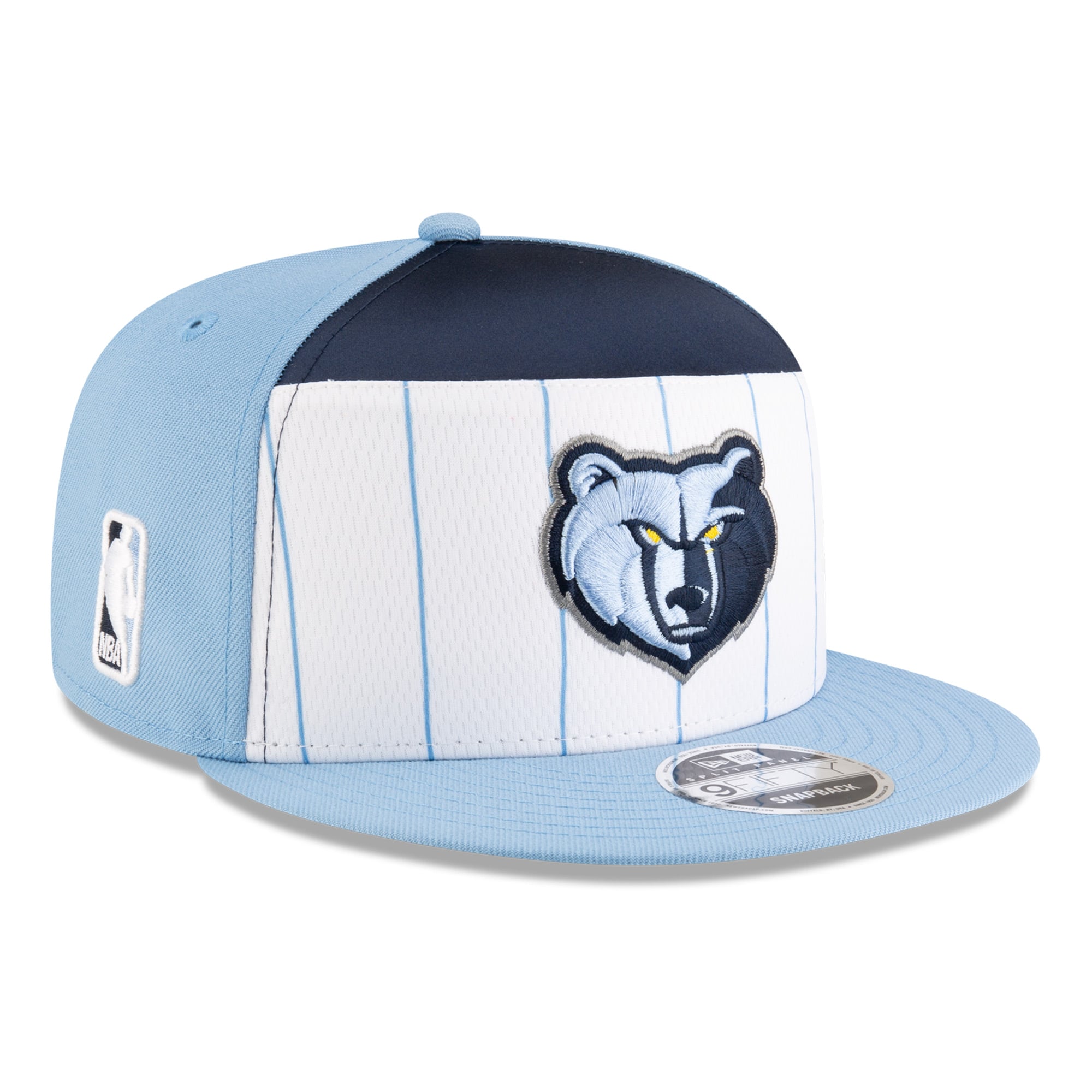 Men's New Era White/Light Blue Memphis Grizzlies 2025 NBA Tip Off Split Panel 9FIFTY Snapback Hat