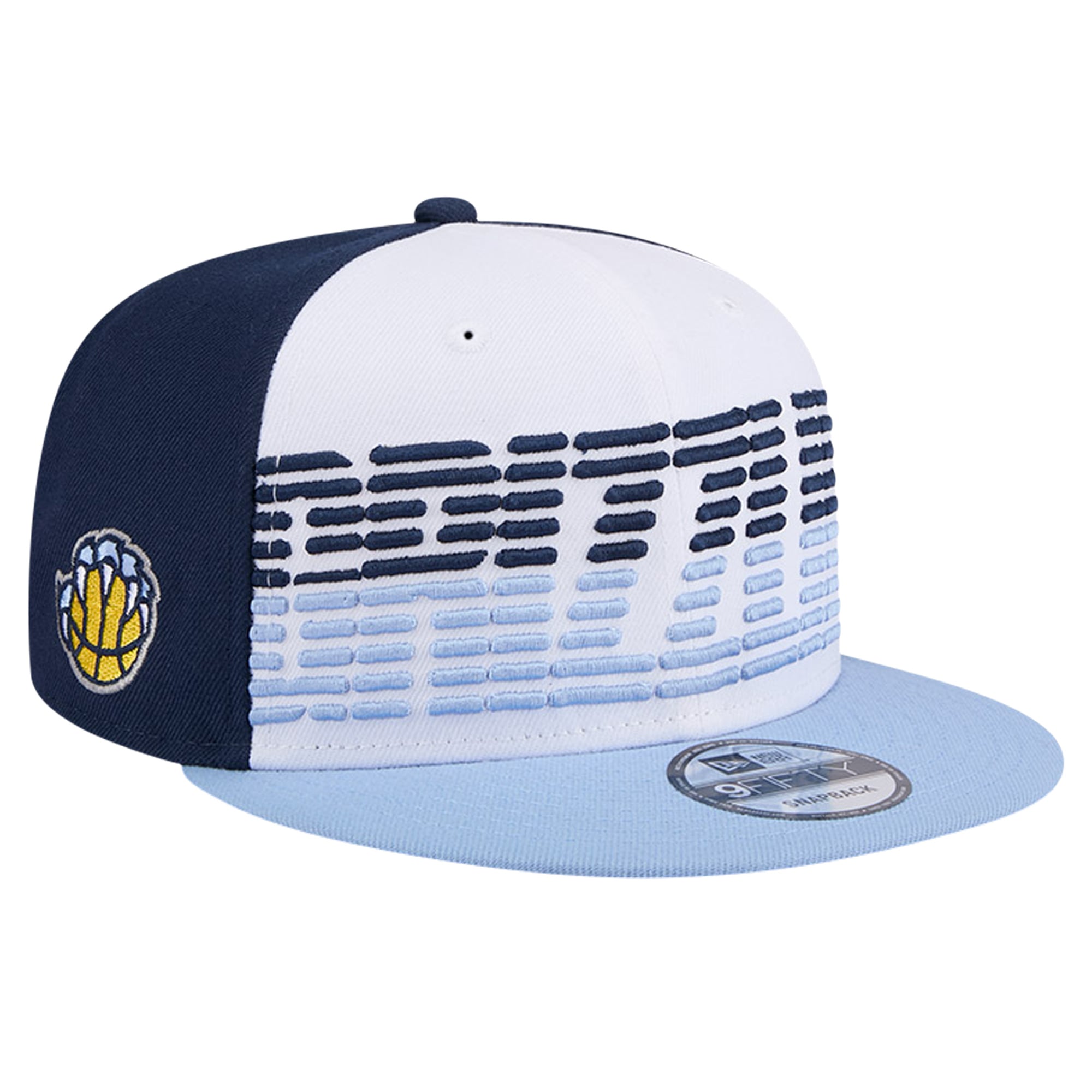 Men's Memphis Grizzlies New Era White/Light Blue Throwback Gradient Tech Font 9FIFTY Snapback Hat