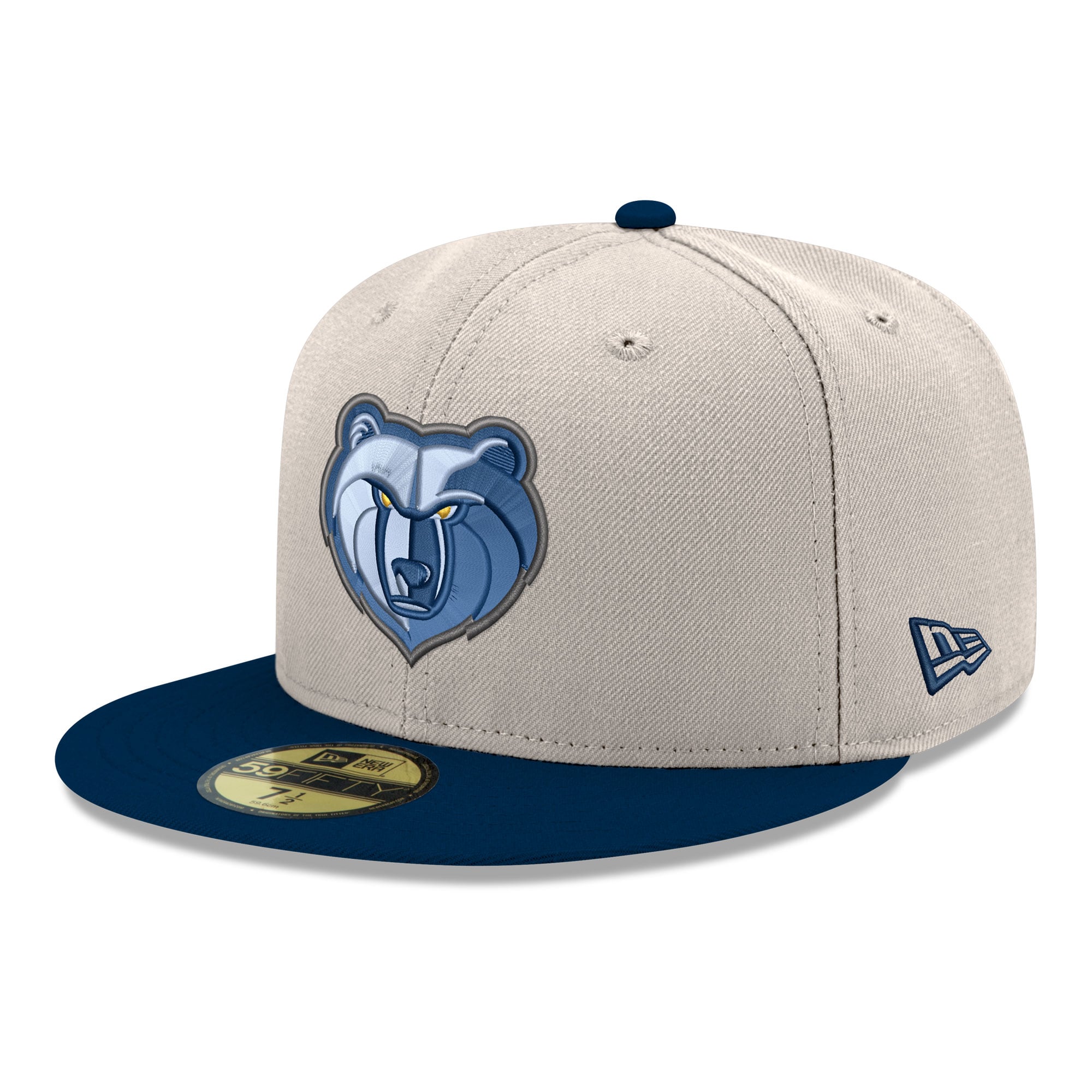 Men's New Era White/Navy Memphis Grizzlies Chrome 59FIFTY Fitted Hat