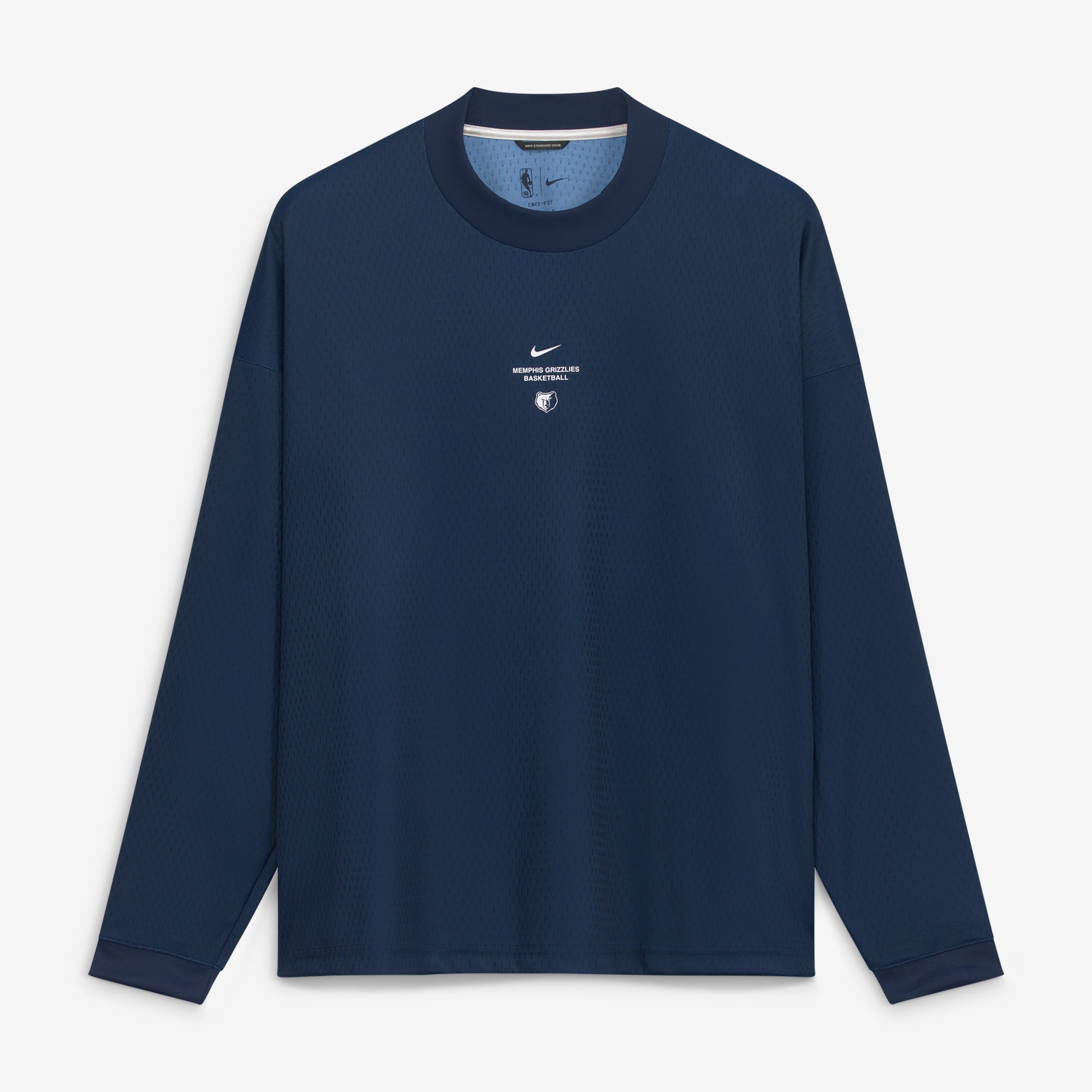 T-shirt à manches longues Nike Memphis Grizzlies bleu marine 2026 Standard Issue pour homme