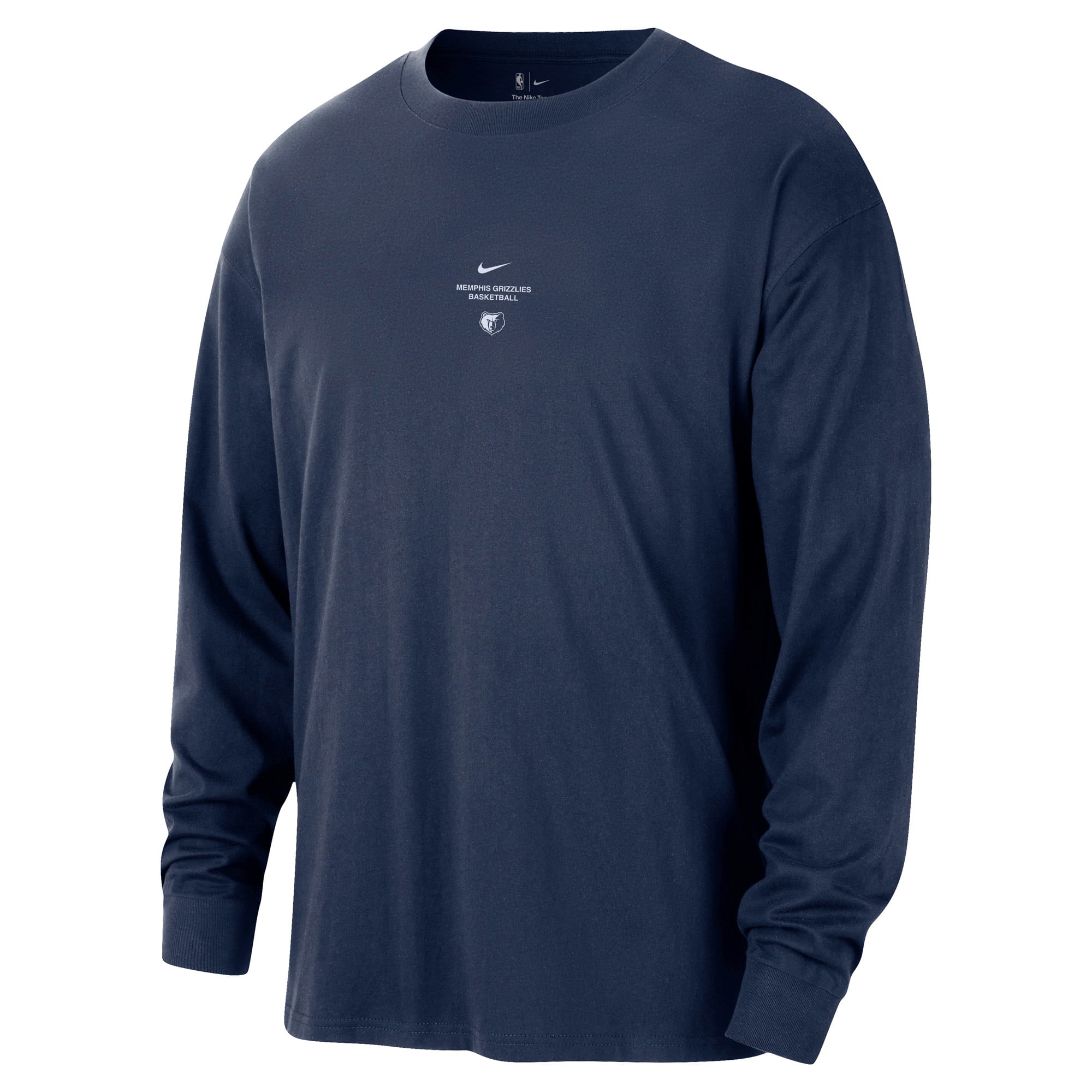 T-shirt à manches longues Nike Memphis Grizzlies bleu marine 2026 Standard Issue pour homme