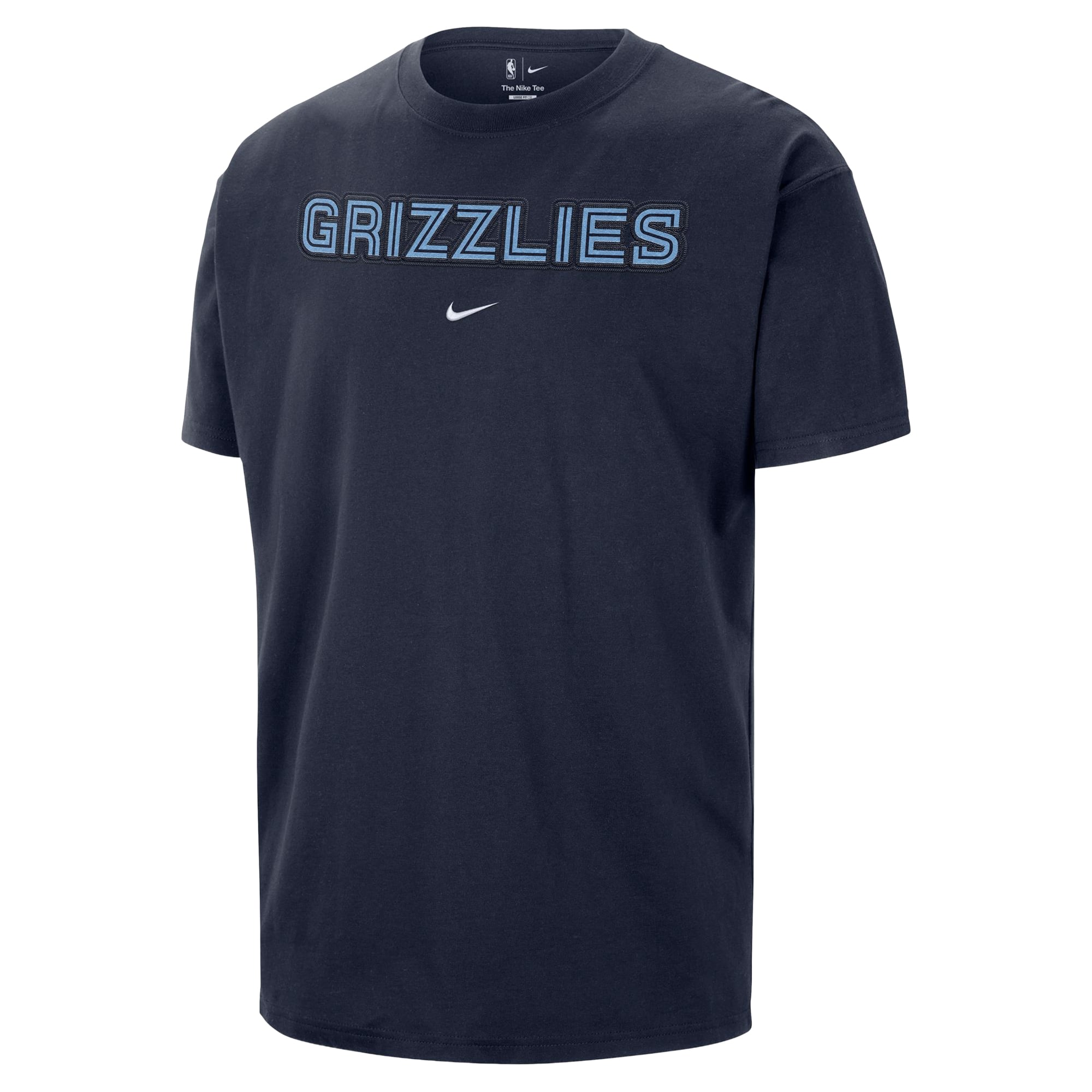 T-shirt homme Nike bleu marine Memphis Grizzlies avec logo en sergé