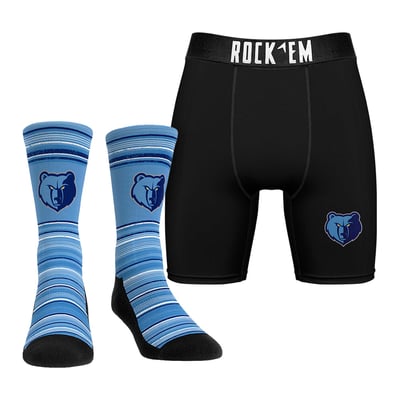  Memphis Grizzlies Rock Em Primary Crew Socks & Boxer Briefs Combo Pack