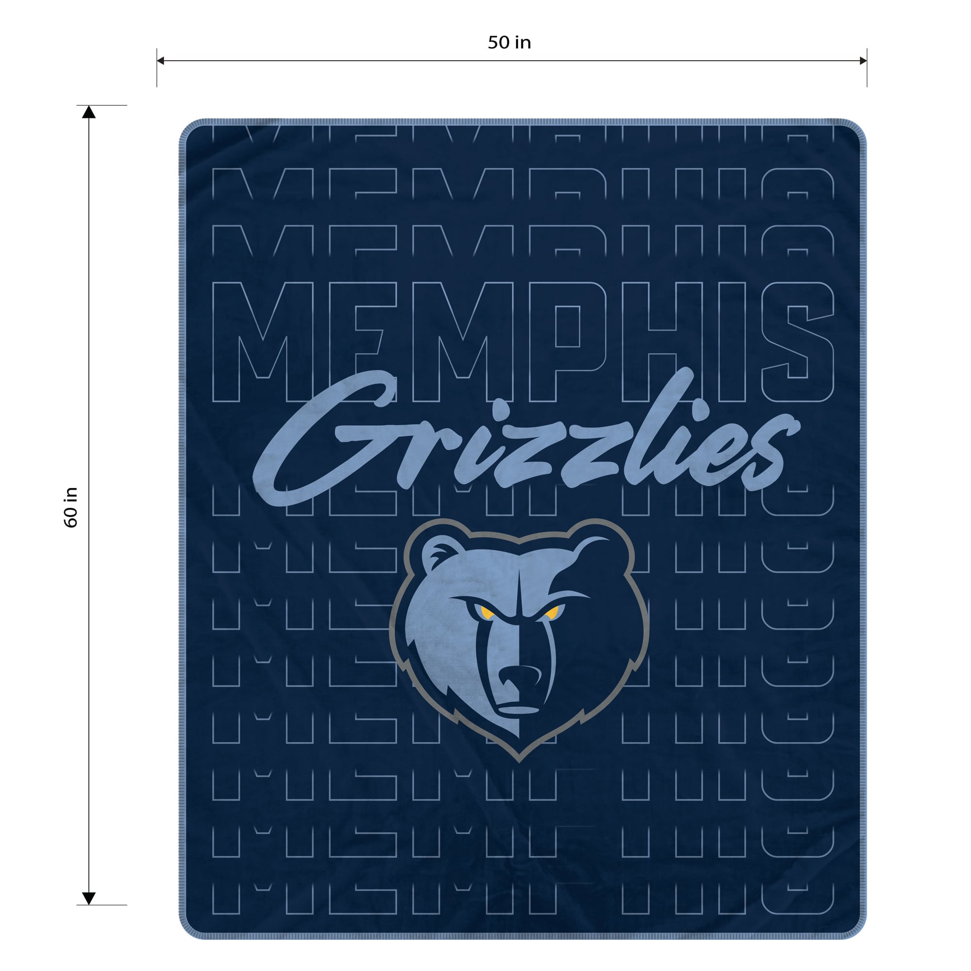 Couverture ultra douce Pegasus Memphis Grizzlies Echo Script Fade 50" x 60"