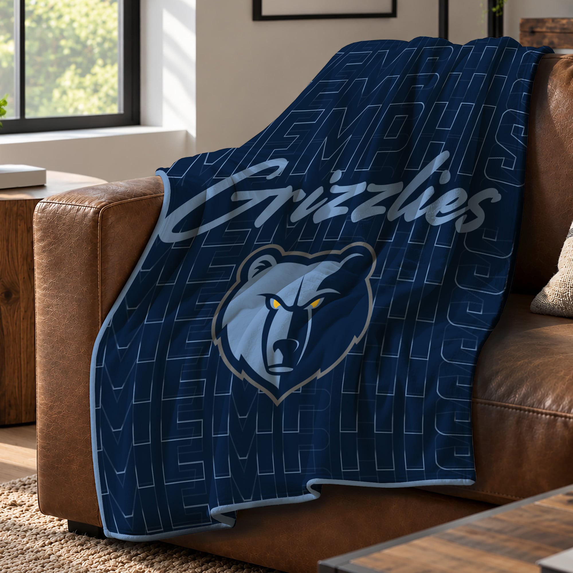 Couverture ultra douce Pegasus Memphis Grizzlies Echo Script Fade 50" x 60"