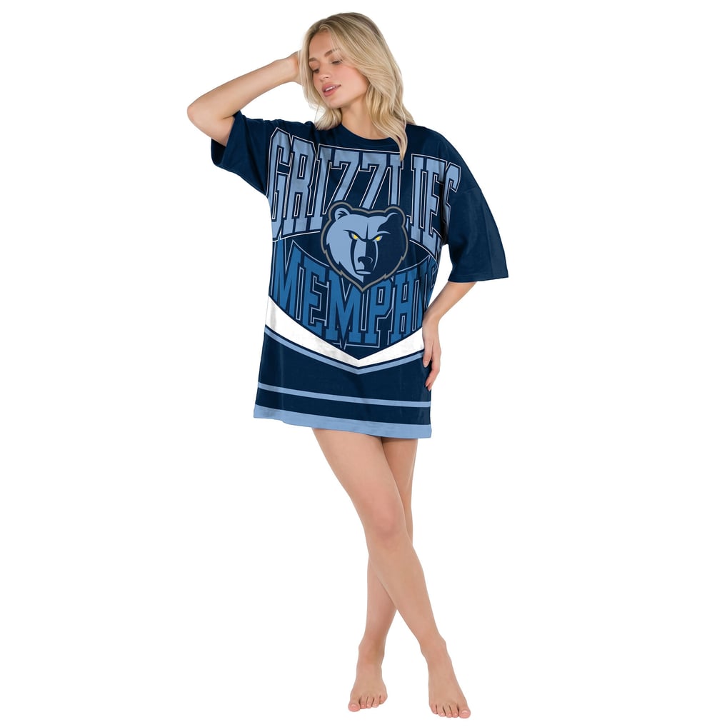  Memphis Grizzlies Concepts Sport Women's Mosaic Knit Nightdress - Navy