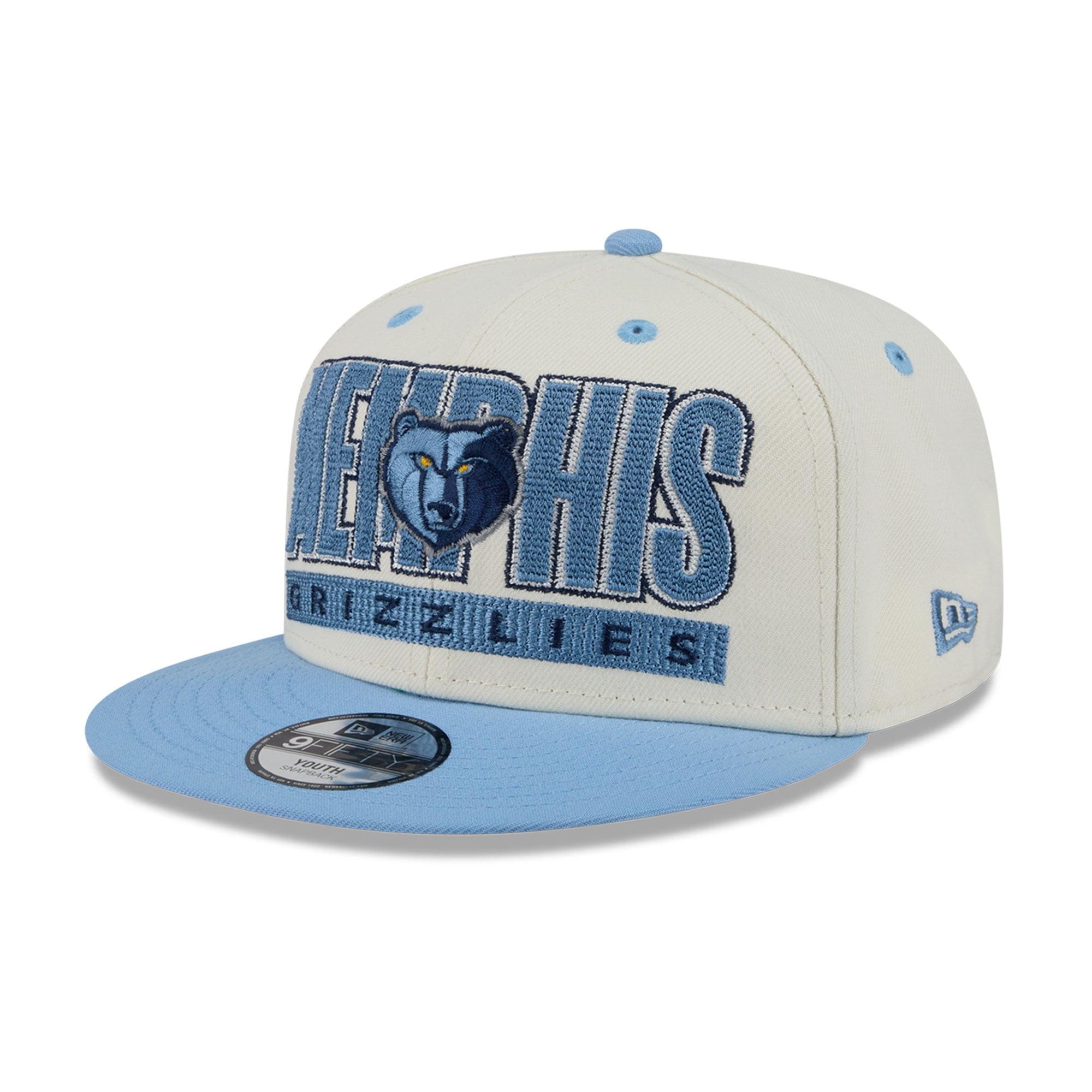 Casquette snapback New Era Classic 9FIFTY crème/bleu clair Memphis Grizzlies pour jeunes