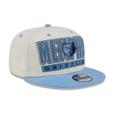 Memphis Grizzlies New Era Youth Classic 9FIFTY Snapback Hat - Cream/Light Blue