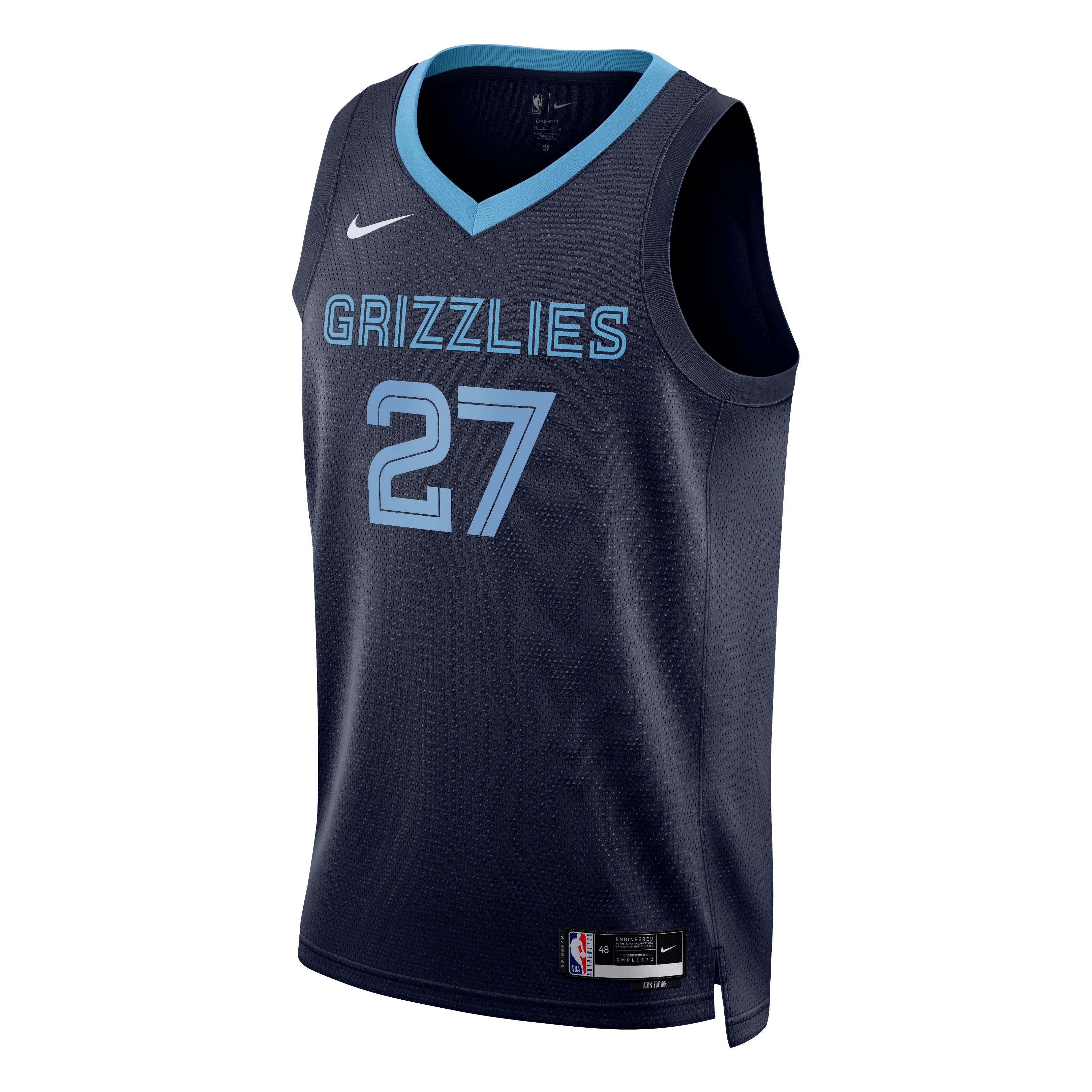 Youth Nike Cameron Boozer Navy Memphis Grizzlies Swingman Jersey - Icon Edition