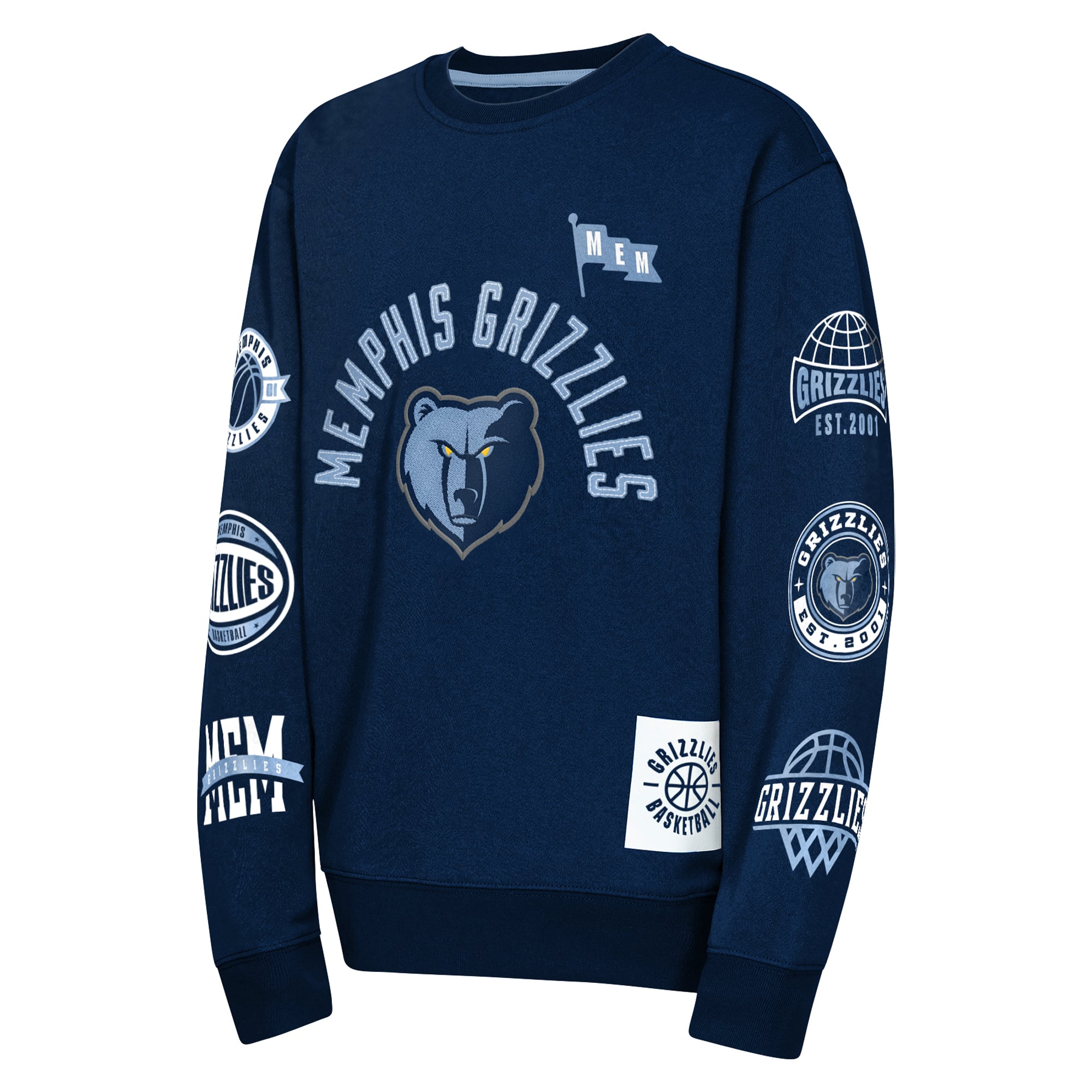 Sweat-shirt d'honneur décoré Memphis Grizzlies bleu marine pour jeunes de la marque Outerstuff.