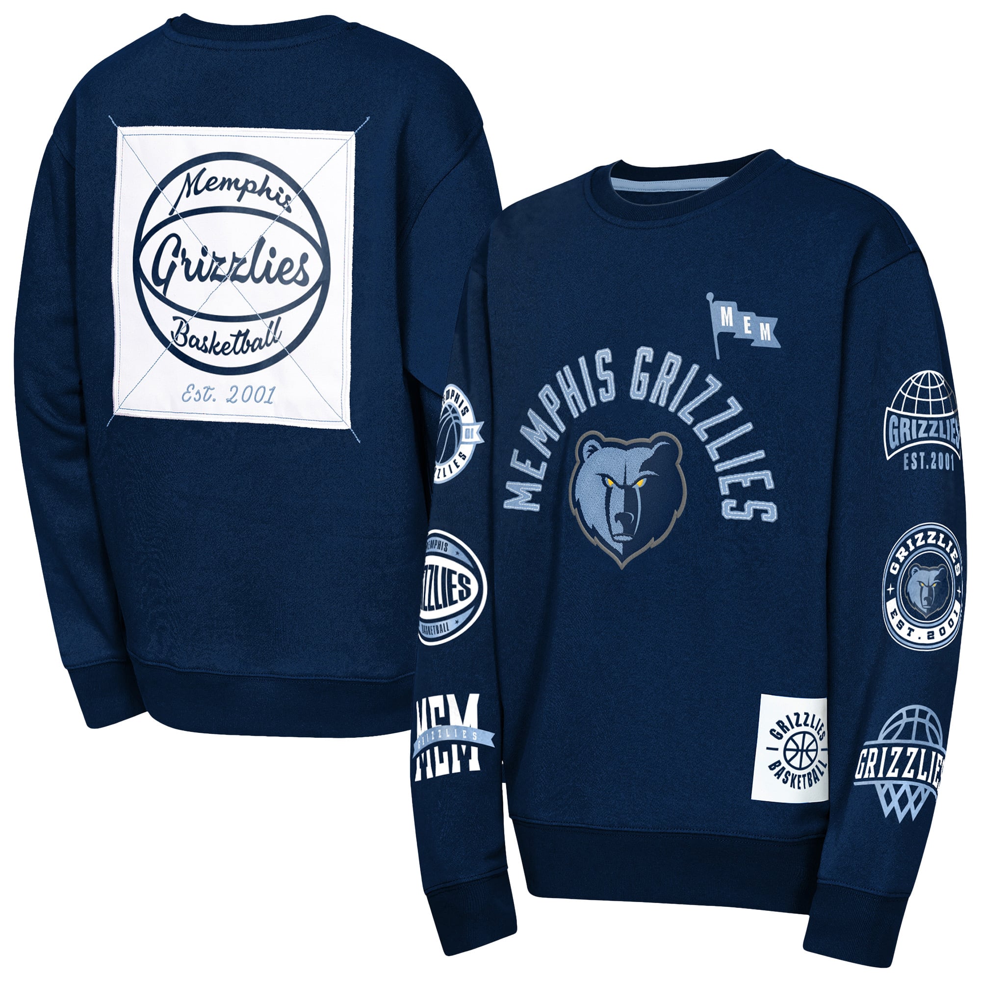 Sweat-shirt d'honneur décoré Memphis Grizzlies bleu marine pour jeunes de la marque Outerstuff.